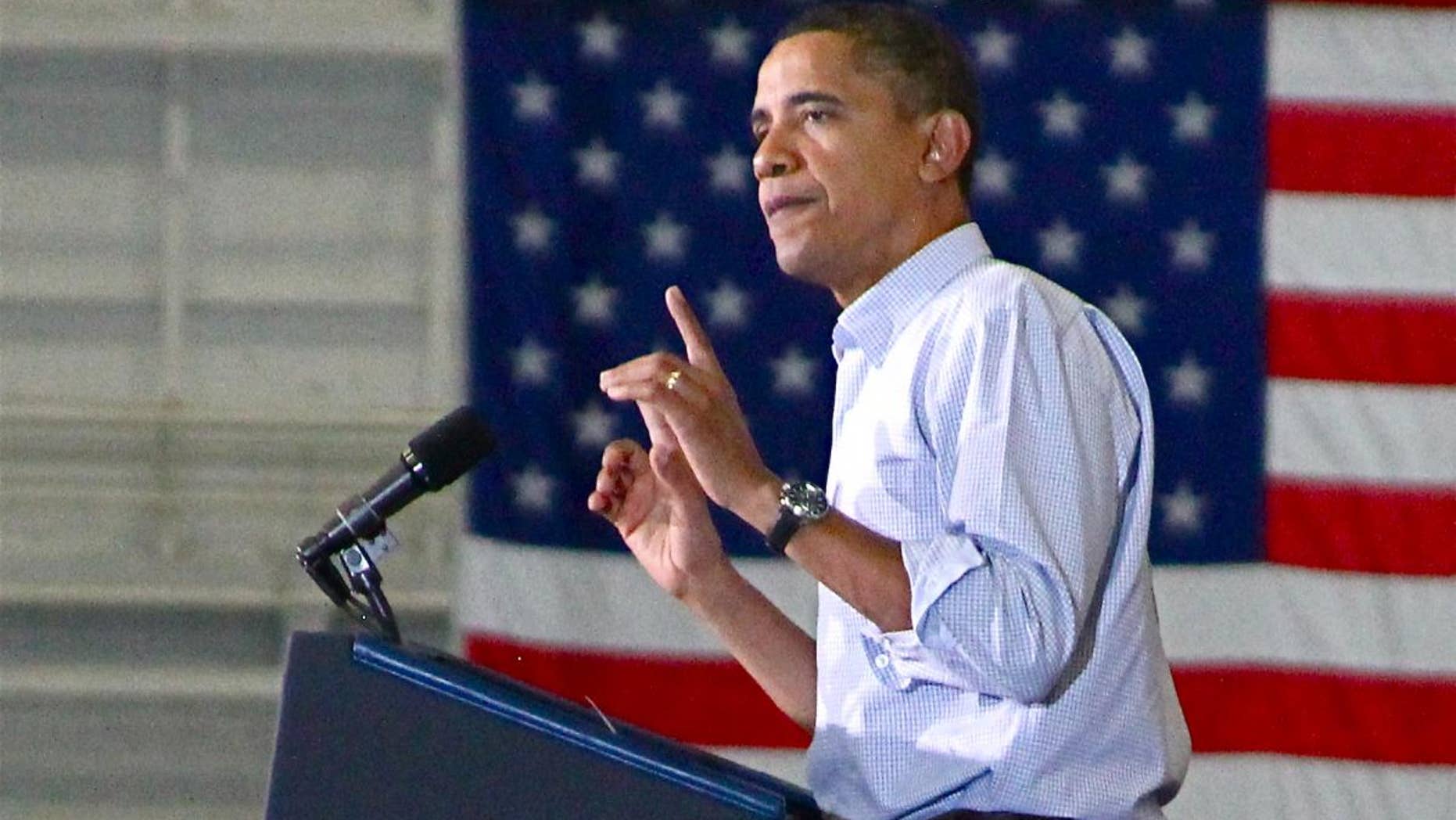 President Obama at a rally for Gubernatorial Candidate Mark Dayton (D-MN), Oct. 23 (Fox Photo)