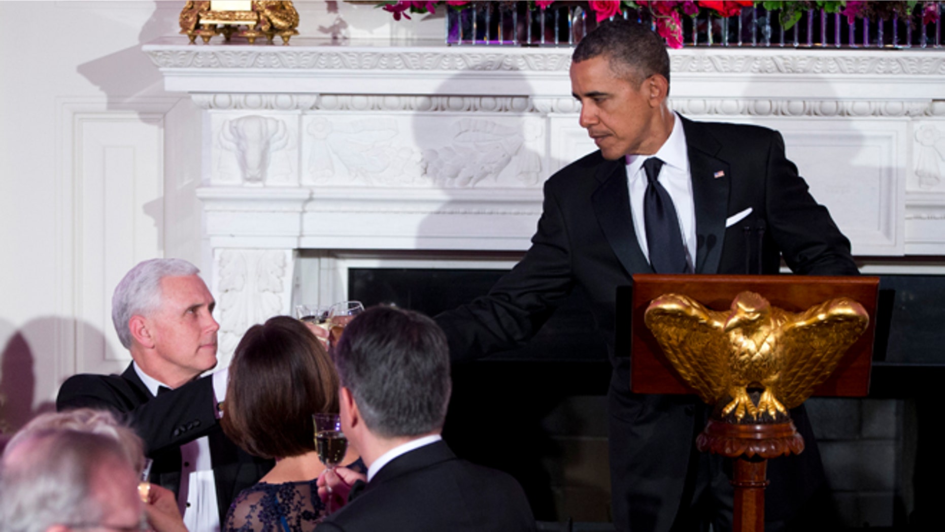 FILE: Feb. 23, 2014: President Obama and Gov. Mike Pence, R-Ind., in the White House, in Washington, D.C.