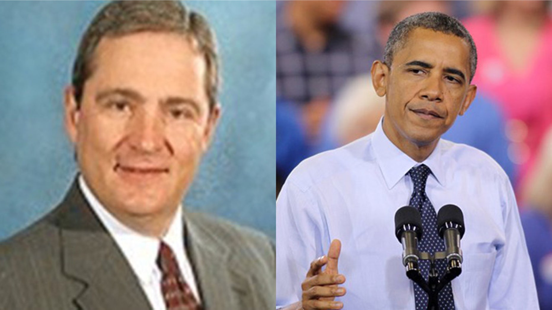 Shown here are Lubbock County Judge Tom Head and President Obama.