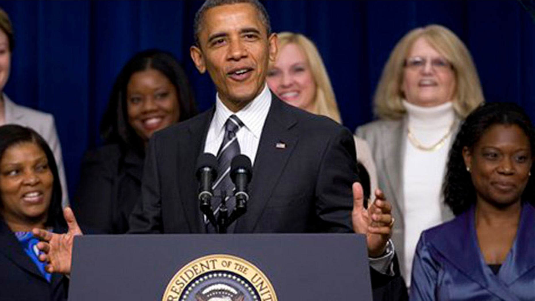 President Barack Obama speaks at the White House Forum on Women and the Economy. April 6, 2012,