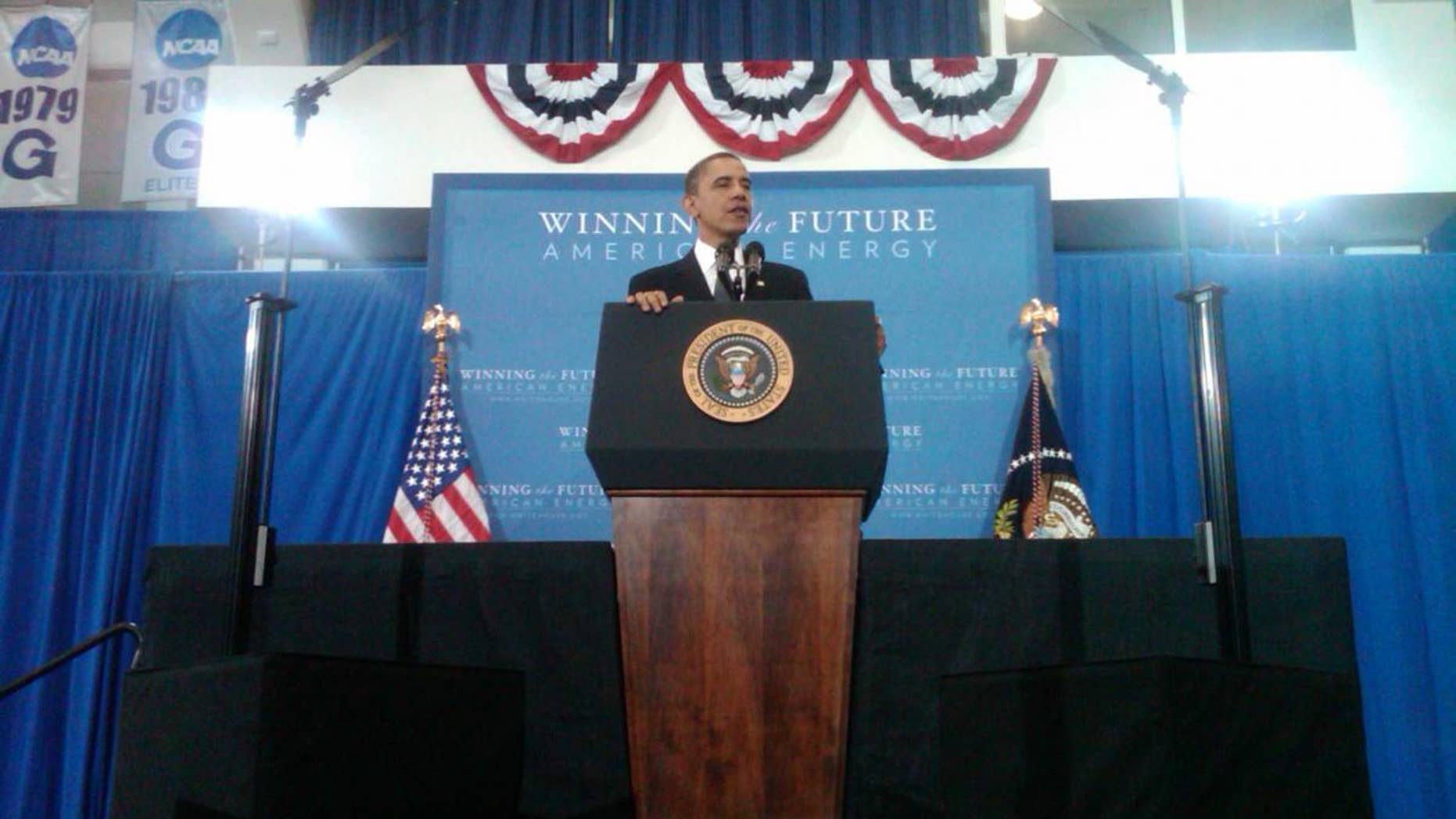 President Obama speaking Wednesday at Georgetown/Photo by Bryan Cole on behalf of Travel Pool