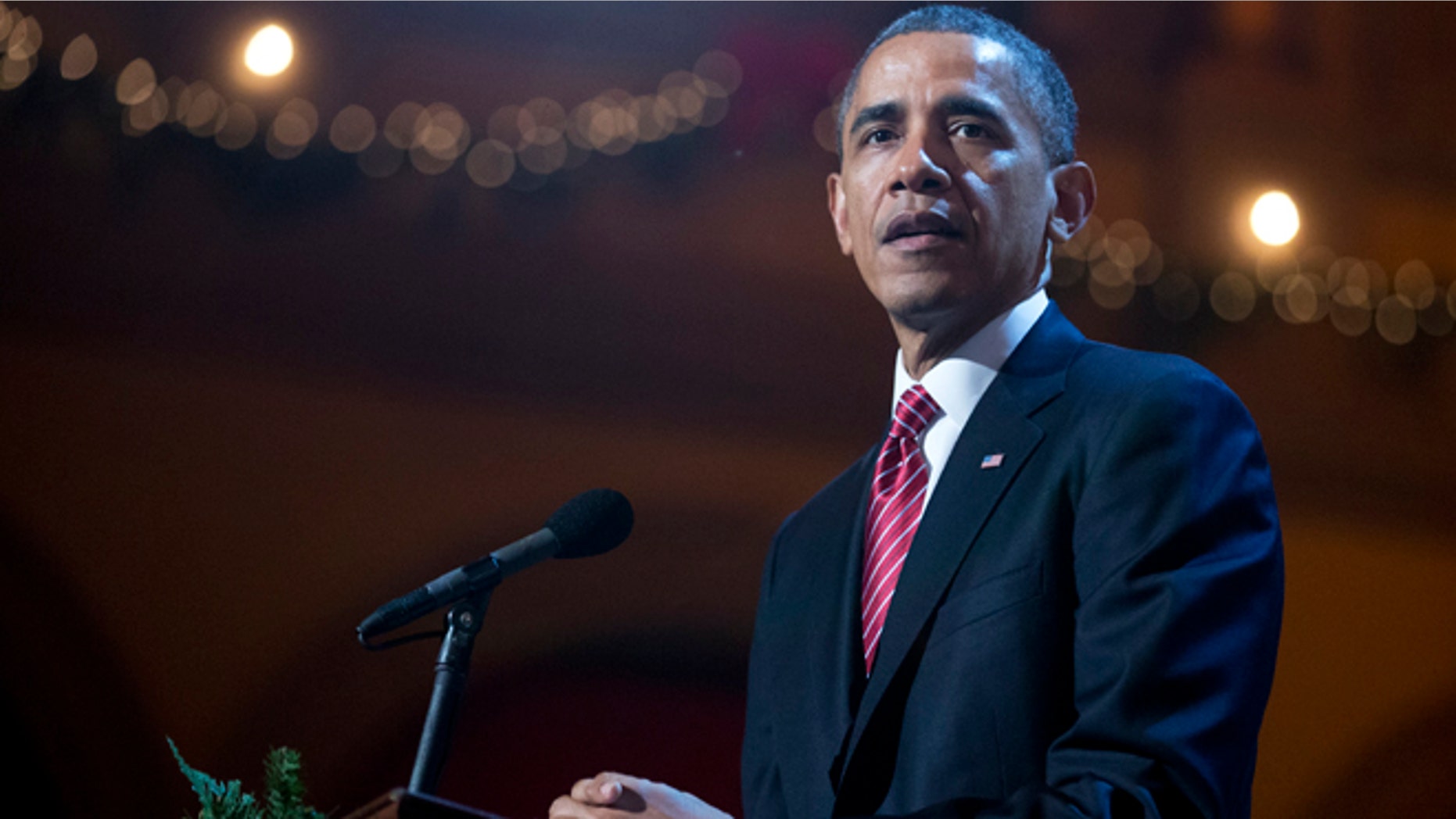 Dec. 15, 2013: President Barack Obama, speaks during the annual 2013 Christmas in Washington presentation at the National Building Museum in Washington.