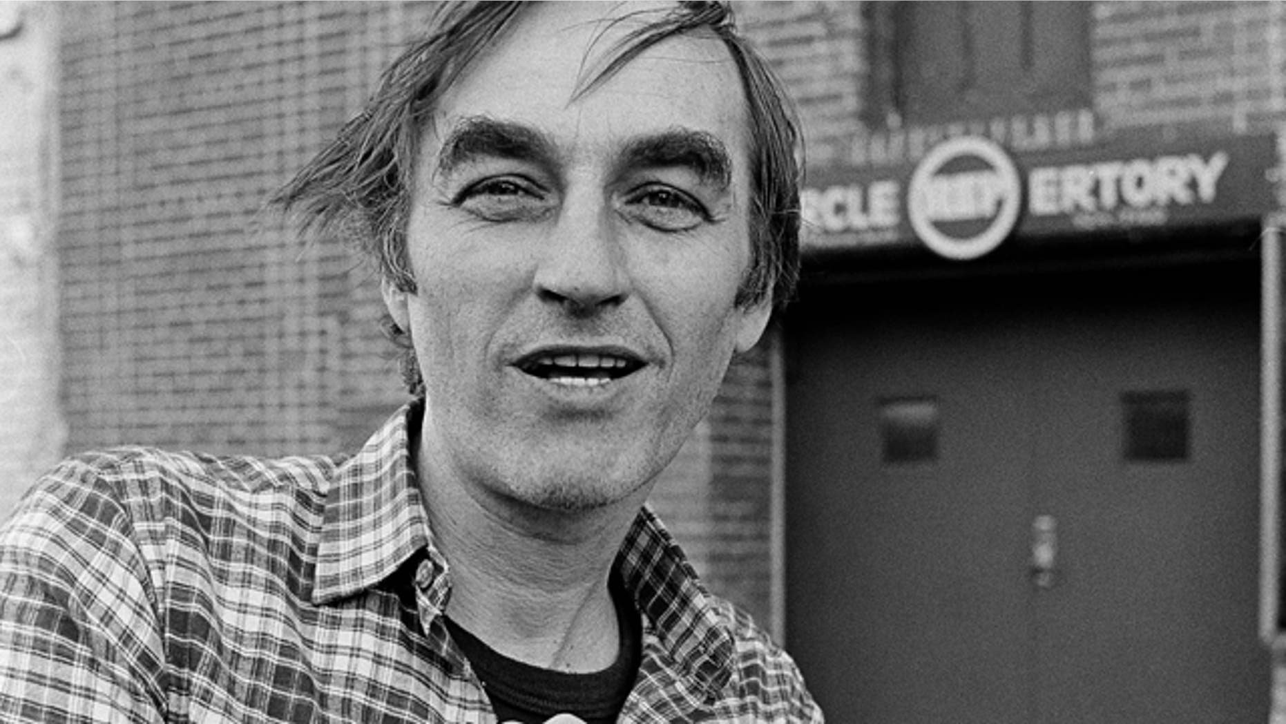 April 22, 1980: Playwright Lanford Wilson stands outside of the Circle Repertory Theater where rehearsals are in progress for his new play "The War In Lebanon" in New York.