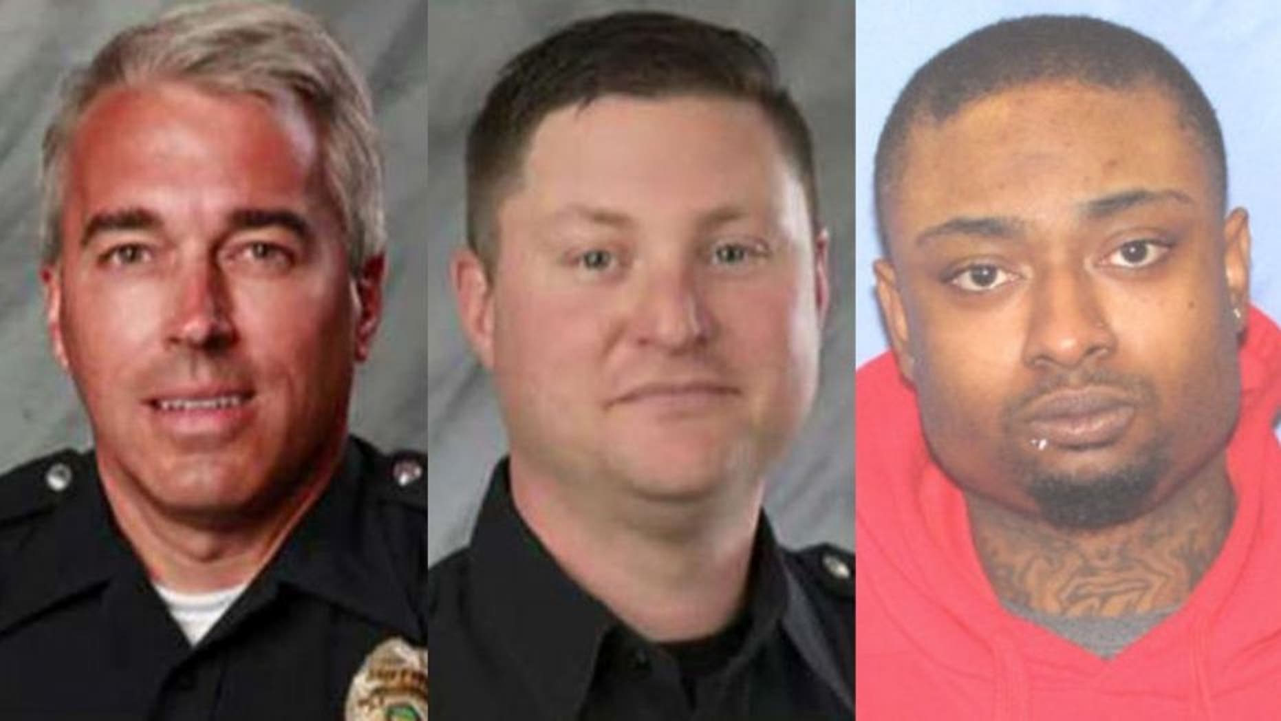 Veteran officers Antony Morelli, 54, and Eric Joering, 39, were killed in a gun battle with violent criminal Quentin Smith in the Columbus suburb of Westerville Saturday.