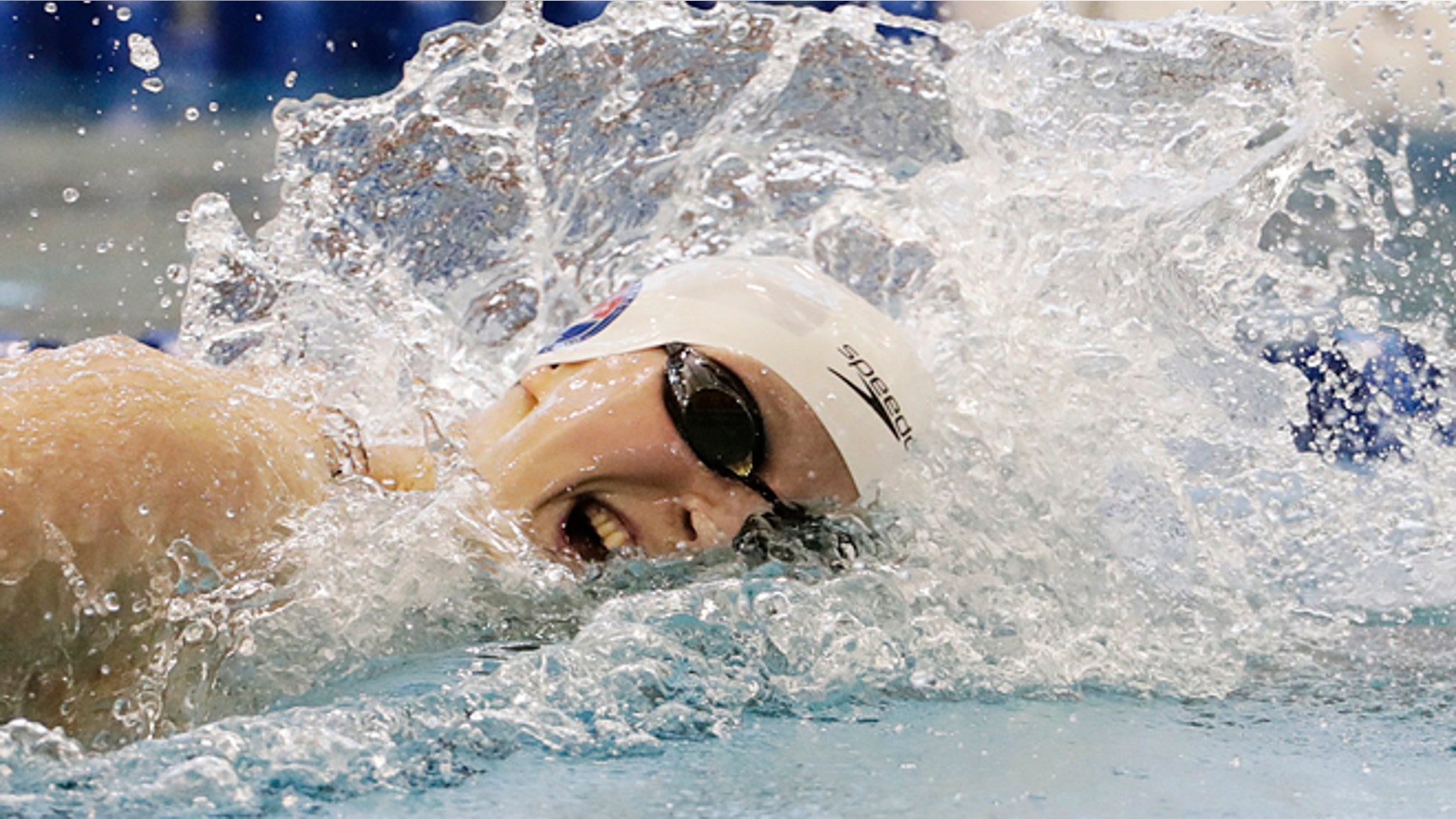 Katie Ledecky in the 400-meter freestyle at the Atlanta Classic swim meet Saturday, May 14, 2016, in Atlanta.