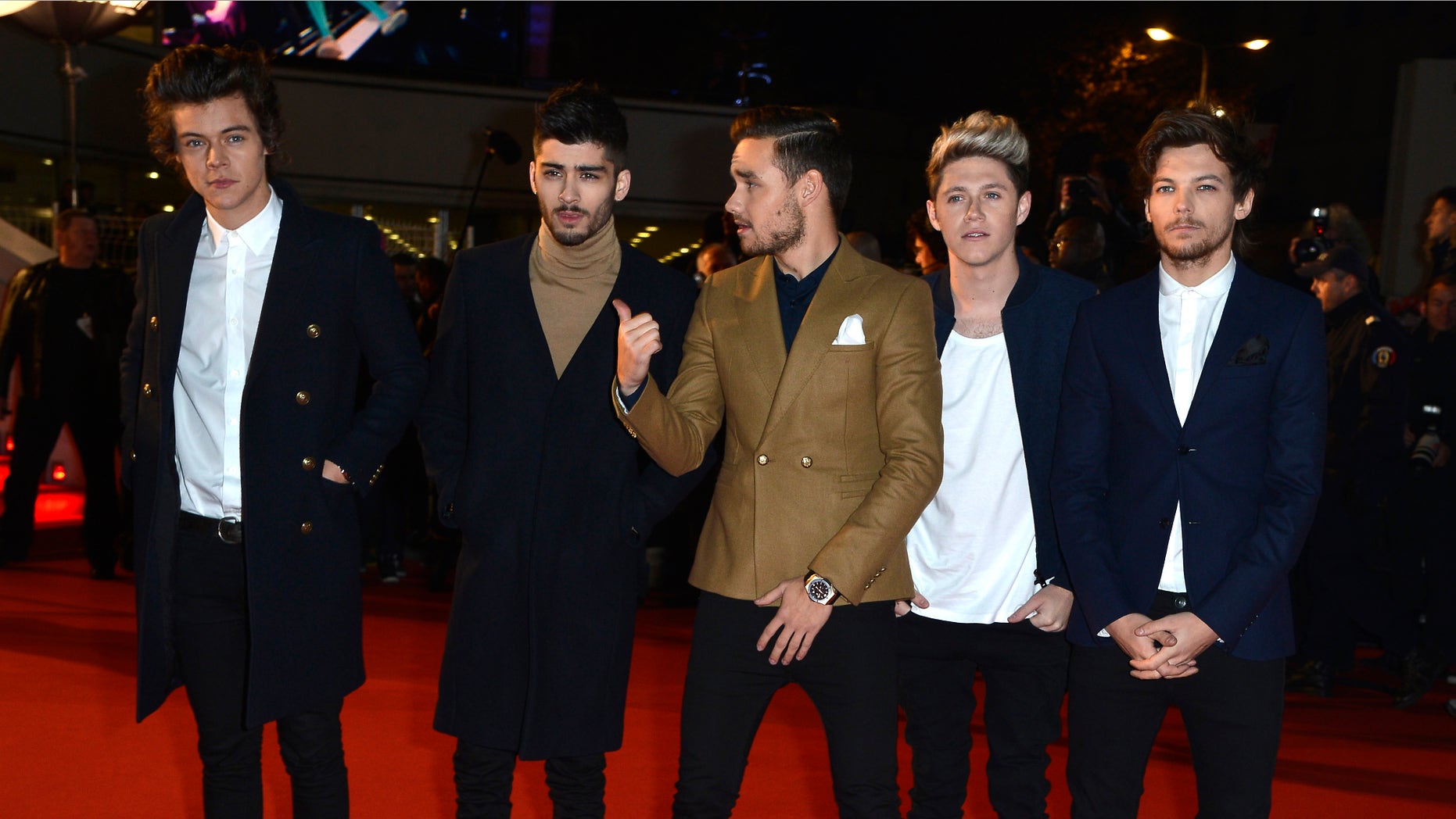 Harry Styles, Zayn Malik, Liam Payne, Niall Horan and Louis Tomlinson of One Direction on December 14, 2013 in Cannes, France.
