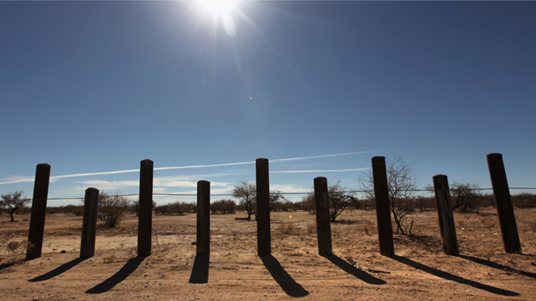 The U.S. Mexico border on the Sonoran Desert on January 18, 2011 in the Tohono O'odham Nation, Arizona.