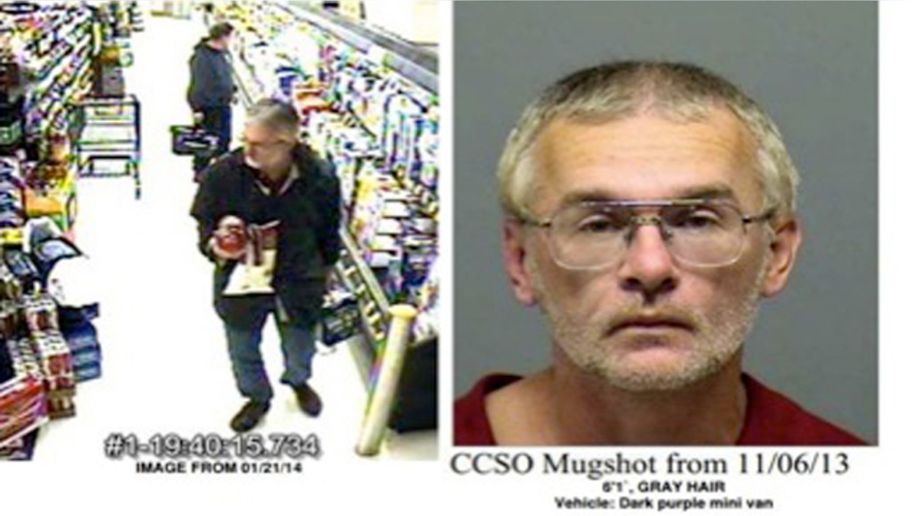 In this combo made from photos taken Jan. 21, 2014, left, and Nov. 6, 2013, and supplied by the Clackamas County Sheriff's office shows Kelly Vern Swodoba. A grand jury transcript released Monday, April 21, 2014, reveals that Swodoba, killed last month in a gunfight with Portland police, had stalked over a dozen girls, rating them by number, and prepared his van as a 'moveable dungeon' or 'torture chamber' with chains mounted to the floor, ropes, zip ties, a box of latex gloves, and teen pornography. (AP Photo/Clackamas County Sheriff)