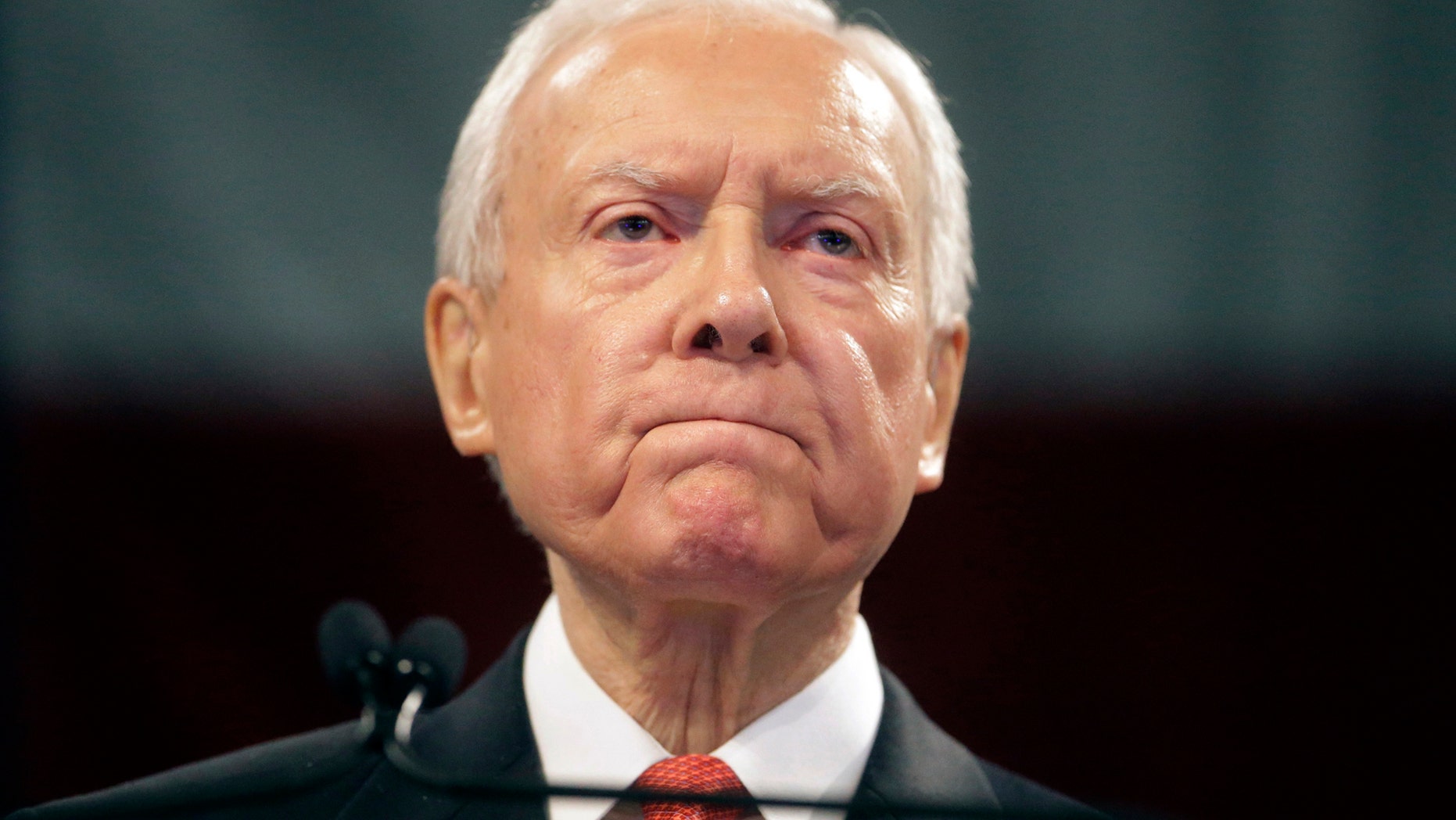 April 23, 2016: Sen. Orrin Hatch, R-Utah, speaks during the Utah Republican Party 2016 nominating convention in Salt Lake City.