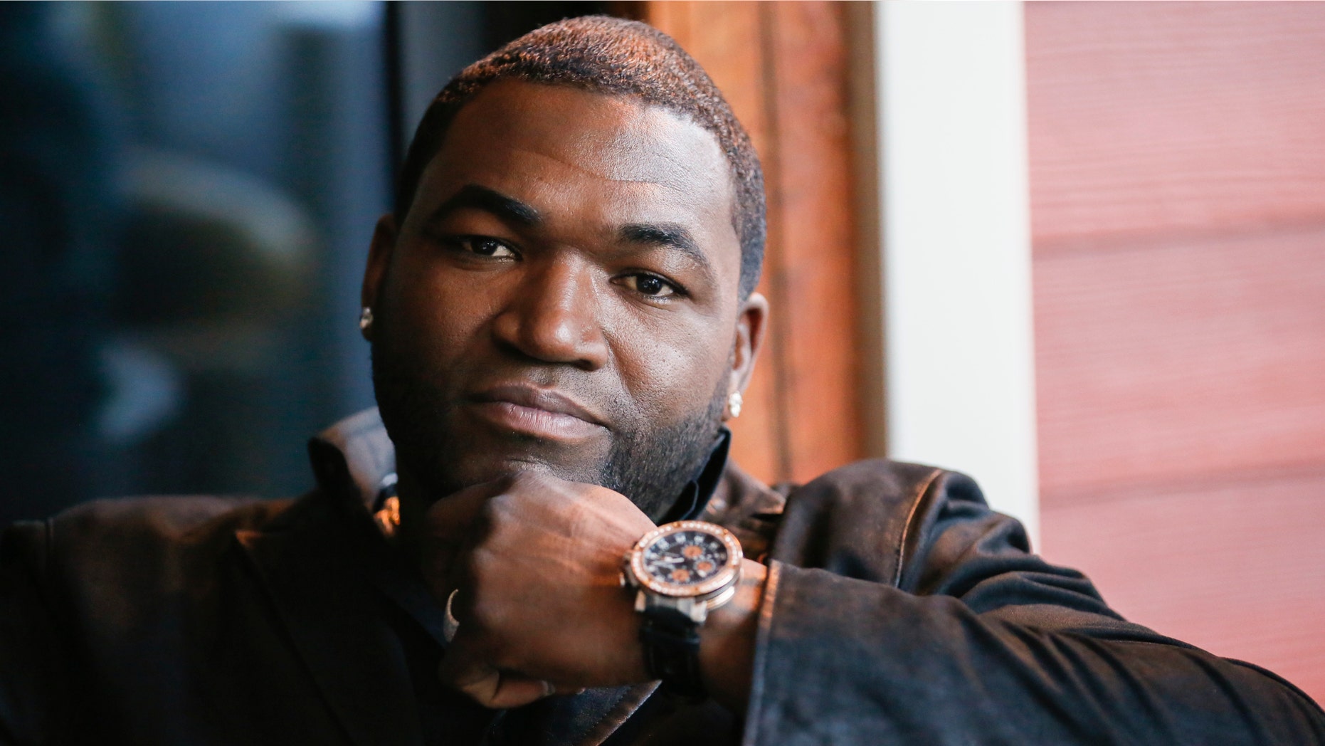 Boston Red Sox MLB baseball player David Ortiz poses for a portrait as he helps launch Pedigree Brand's "See what good food can do." documentary-style campaign along with actor Josh Duhamel to help shelter dogs during the 2014 Sundance Film Festival, on Monday, Jan. 20, 2014 in Park City, Utah. (Photo by Danny Moloshok/Invision/AP)