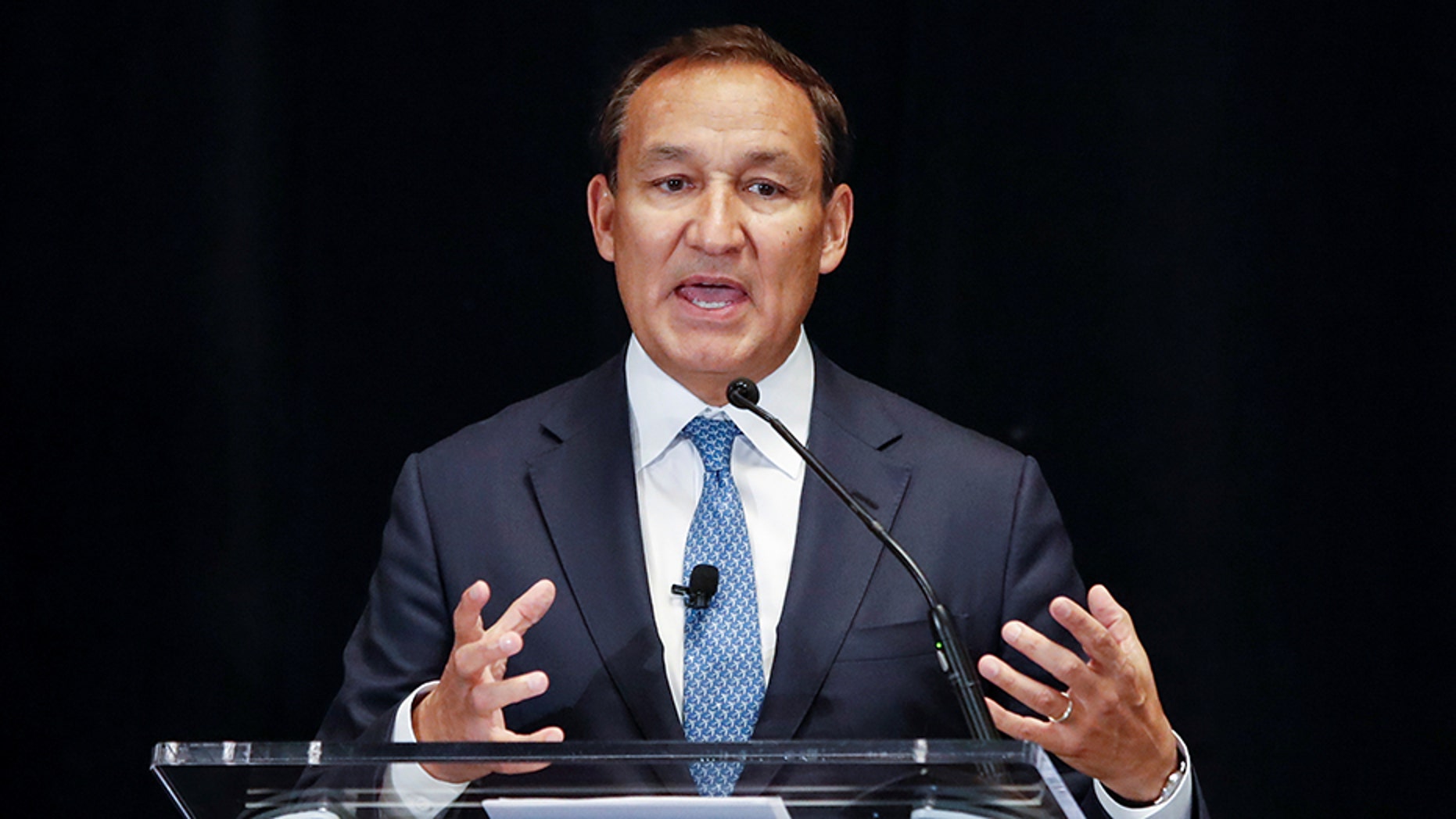 Oscar Munoz, CEO of United Airlines, discusses his vision for the company, in Chicago, Illinois, U.S., March 21, 2018.