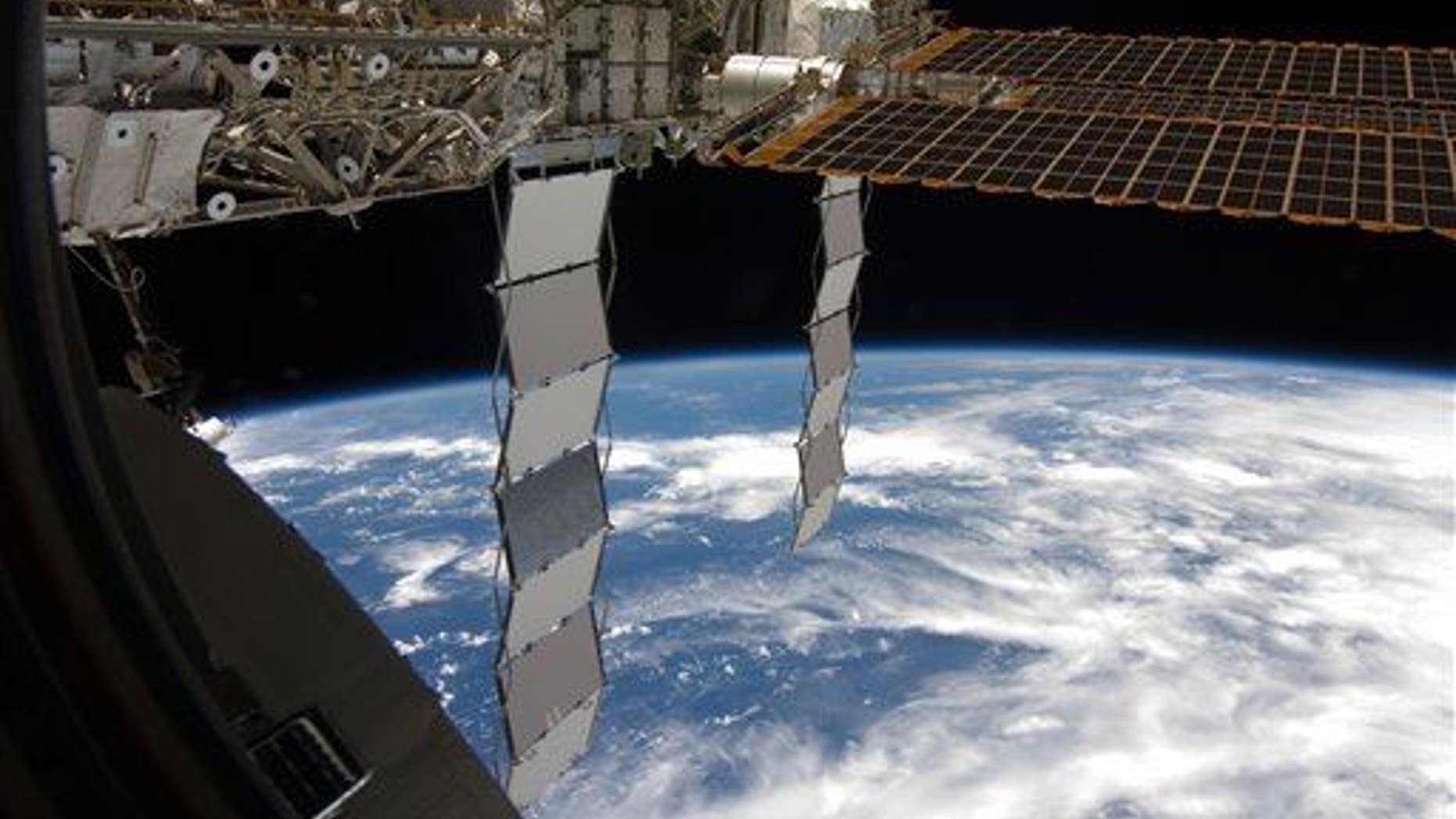 In this image provided by NASA taken from inside the Endeavour, one of the STS-126 astronauts recorded this view on Nov. 26, 2008.