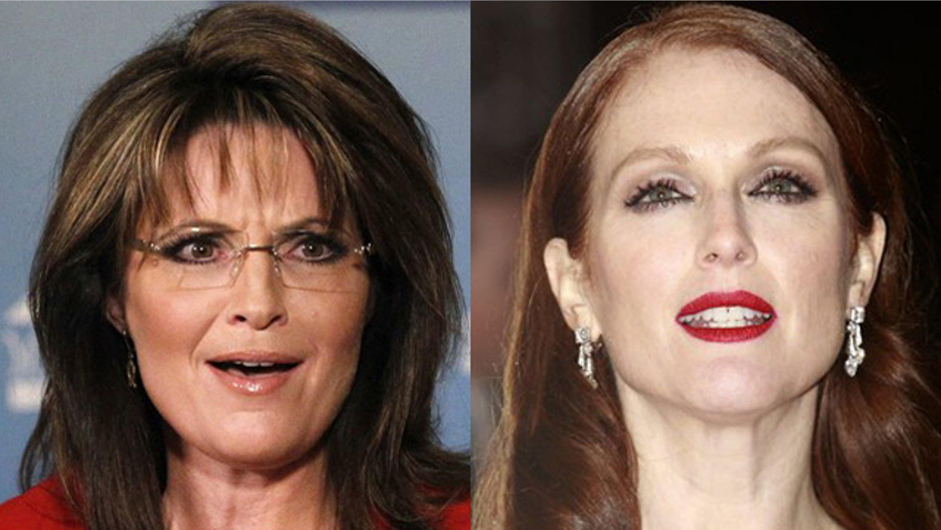 Sarah Palin, left, will be played by actress Julianne Moore in an upcoming movie
