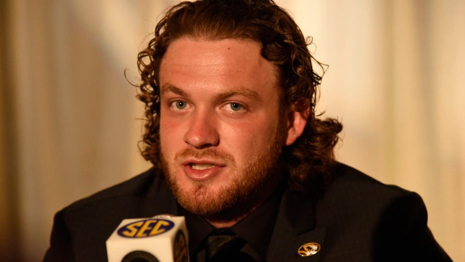 Jul 15, 2015; Birmingham, AL, USA; Missouri Tigers quarterback Maty Mauk talks to media during SEC media day at the Wynfrey Hotel. Mandatory Credit: Shanna Lockwood-USA TODAY Sports