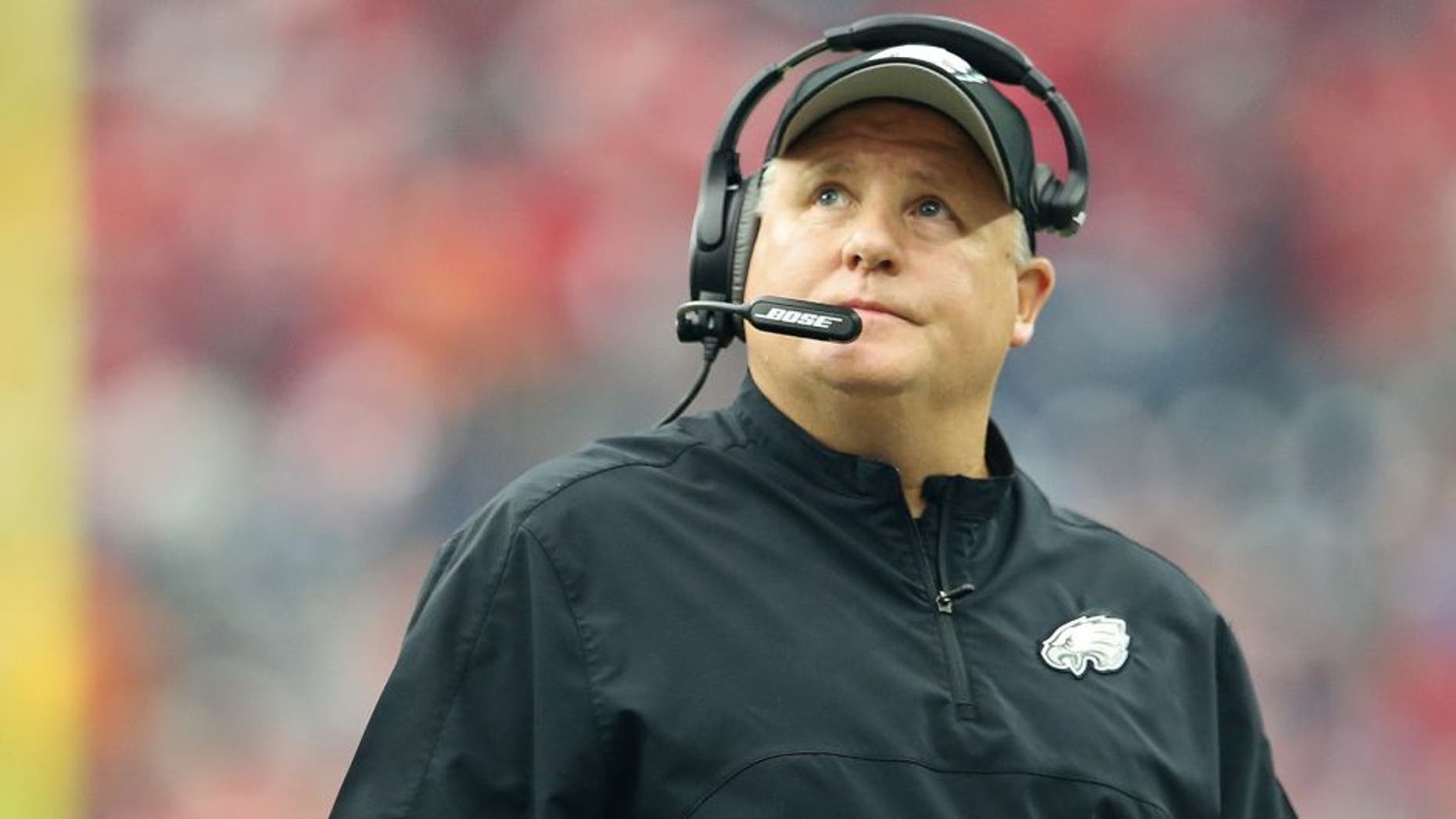Nov 2, 2014; Houston, TX, USA; Philadelphia Eagles head coach Chip Kelly during the game against the Houston Texans at NRG Stadium. Mandatory Credit: Kevin Jairaj-USA TODAY Sports