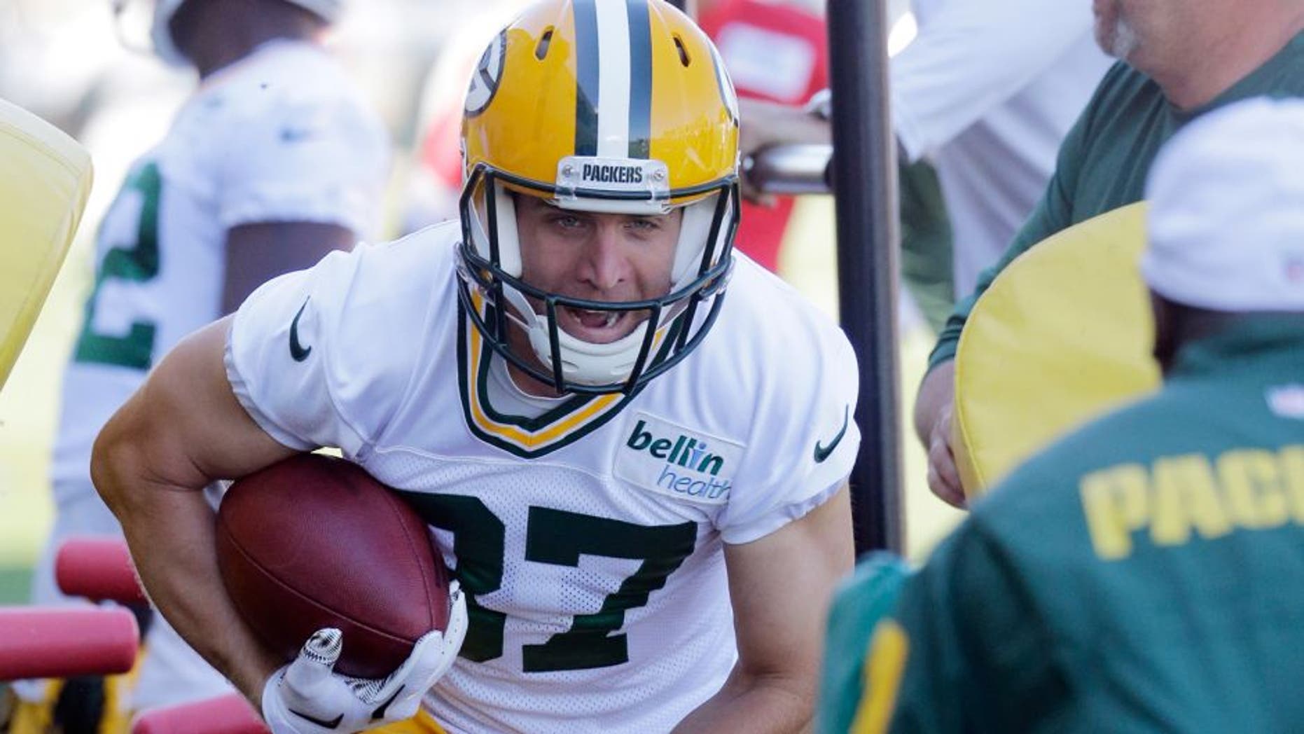 Green Bay Packers' Jordy Nelson runs a drill during NFL football minicamp, Tuesday, June 16, 2015, in Green Bay, Wis. (AP Photo/Morry Gash)