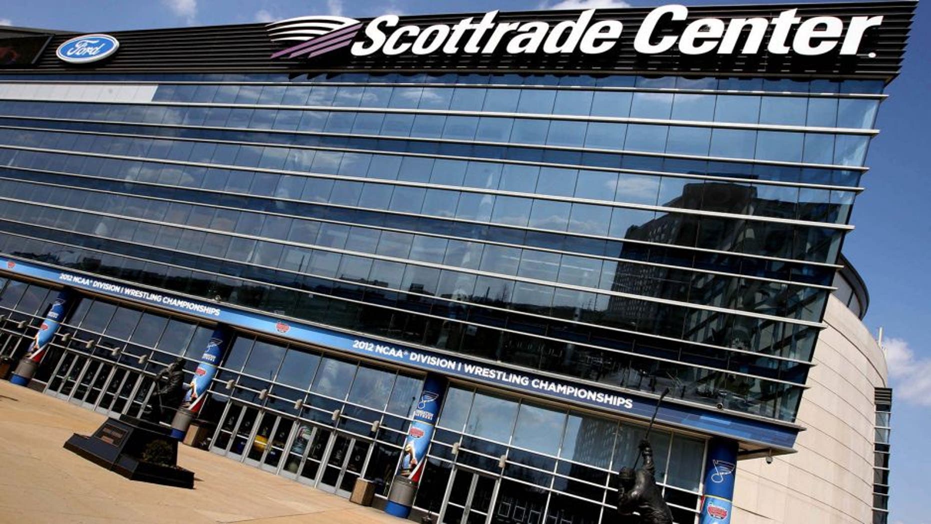 March 14, 2012; St. Louis, MO, USA; A general exterior view of the Scottrade Center a day prior to the 2012 division I wrestling championships. Mandatory Credit: Andrew Carpenean-USA TODAY Sports