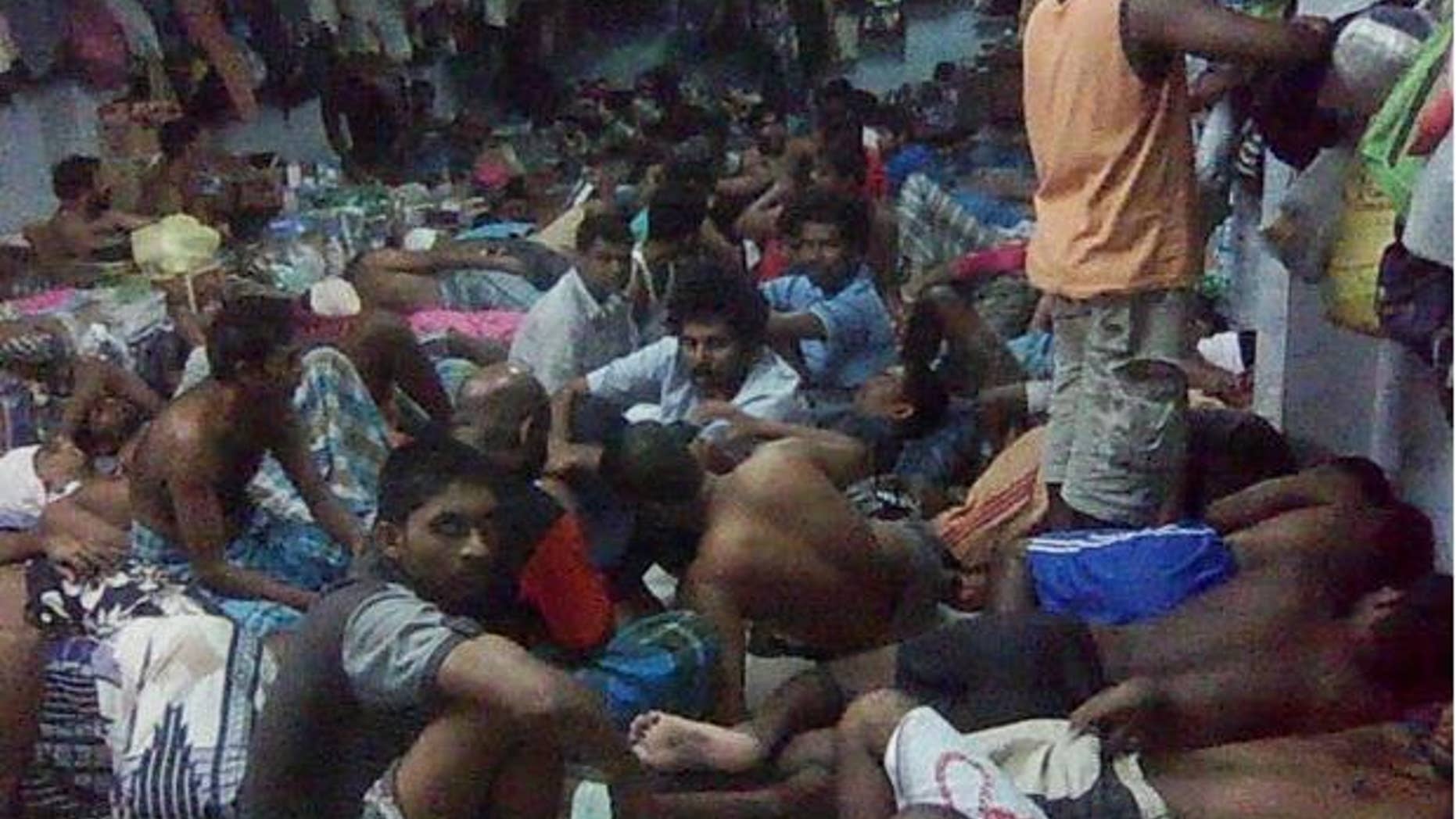 March 2015: Approximately 100 Pakistani Christian refugees sleep in one room in Thailand's Immigration Detention Center.
