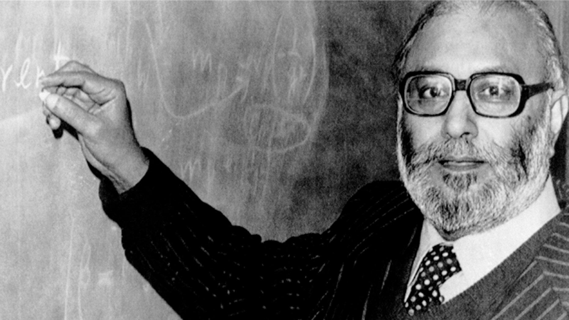 The first Pakistani Nobel Prize laureate, Professor Abdus Salam, pictured in London, England in 1979 after he heard the news that he was joint winner of the 1979 Nobel Prize for Physics.