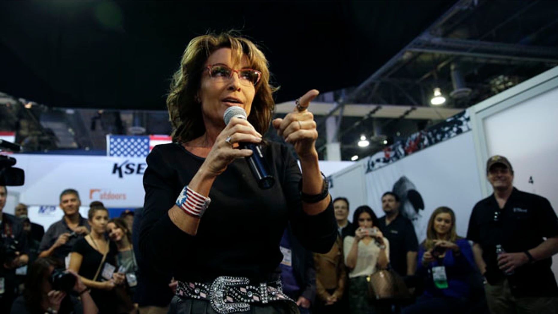 Jan. 22, 2015: Former Alaska Gov. Sarah Palin speaks at the Shooting, Hunting and Outdoor Trade Show, in Las Vegas, Nevada.