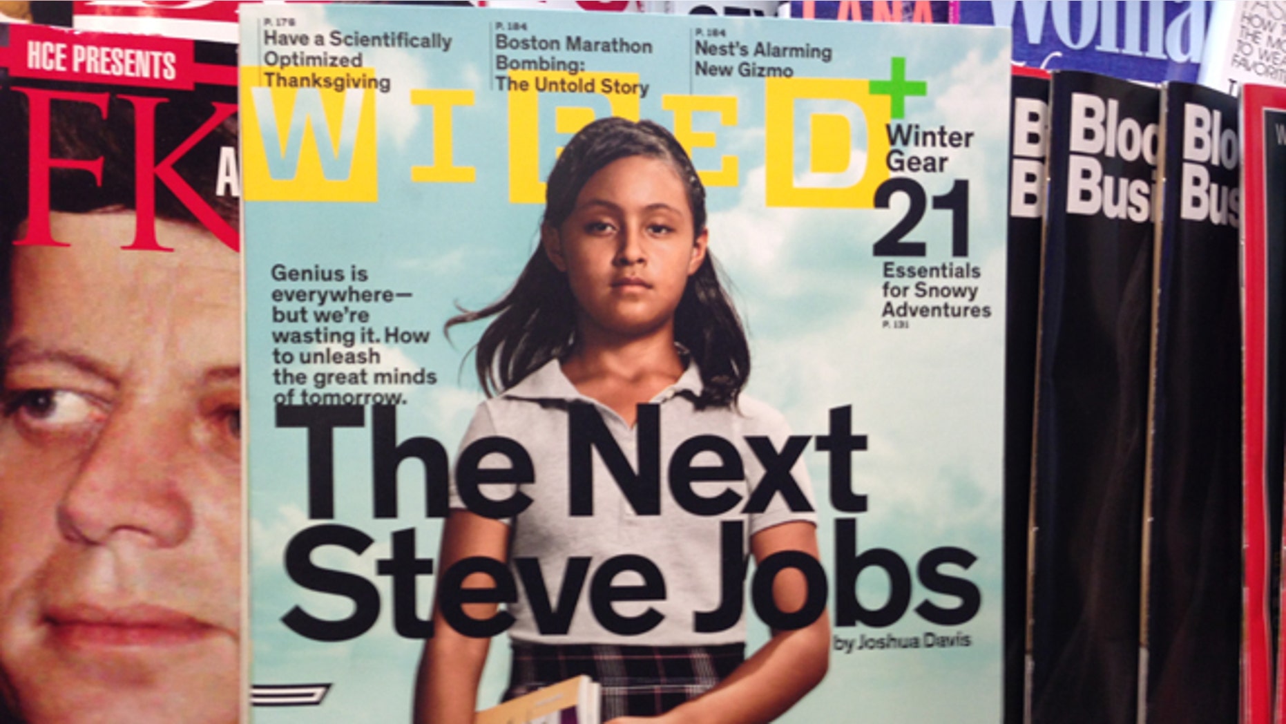 A photo of the cover of Wired Magazine on a newsstand in New York City.