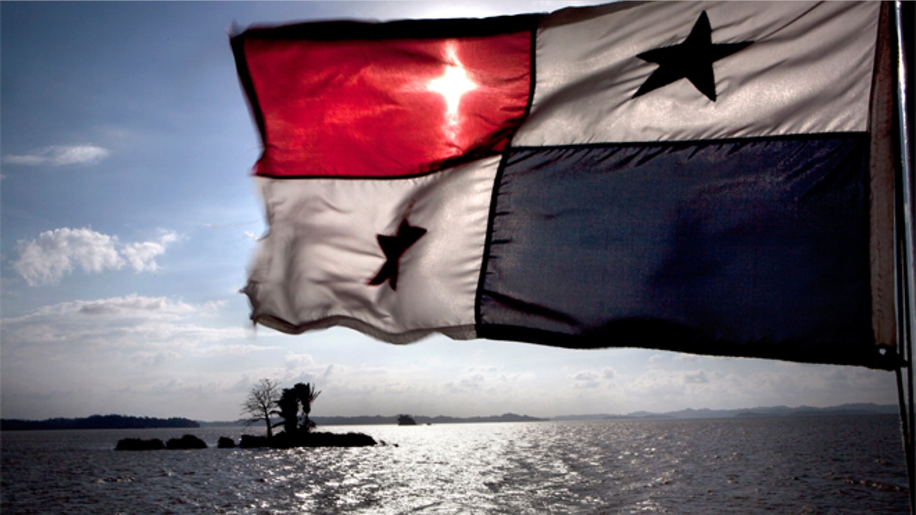 Caption:A flag flying from a ship on the Panama Canal, 5th January 2012. (Photo by Francis Tsang/Cover/Getty Images)