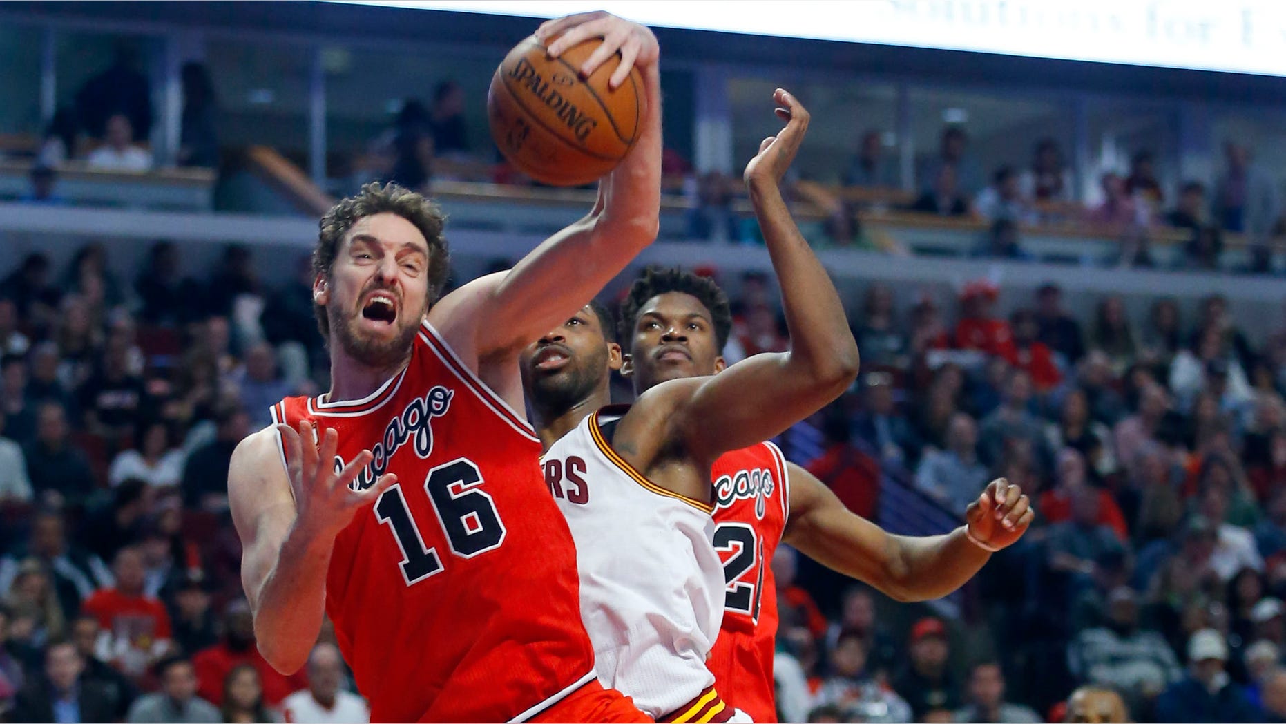 Chicago Bulls center Pau Gasol during an NBA game in Chicago on April 9, 2016.