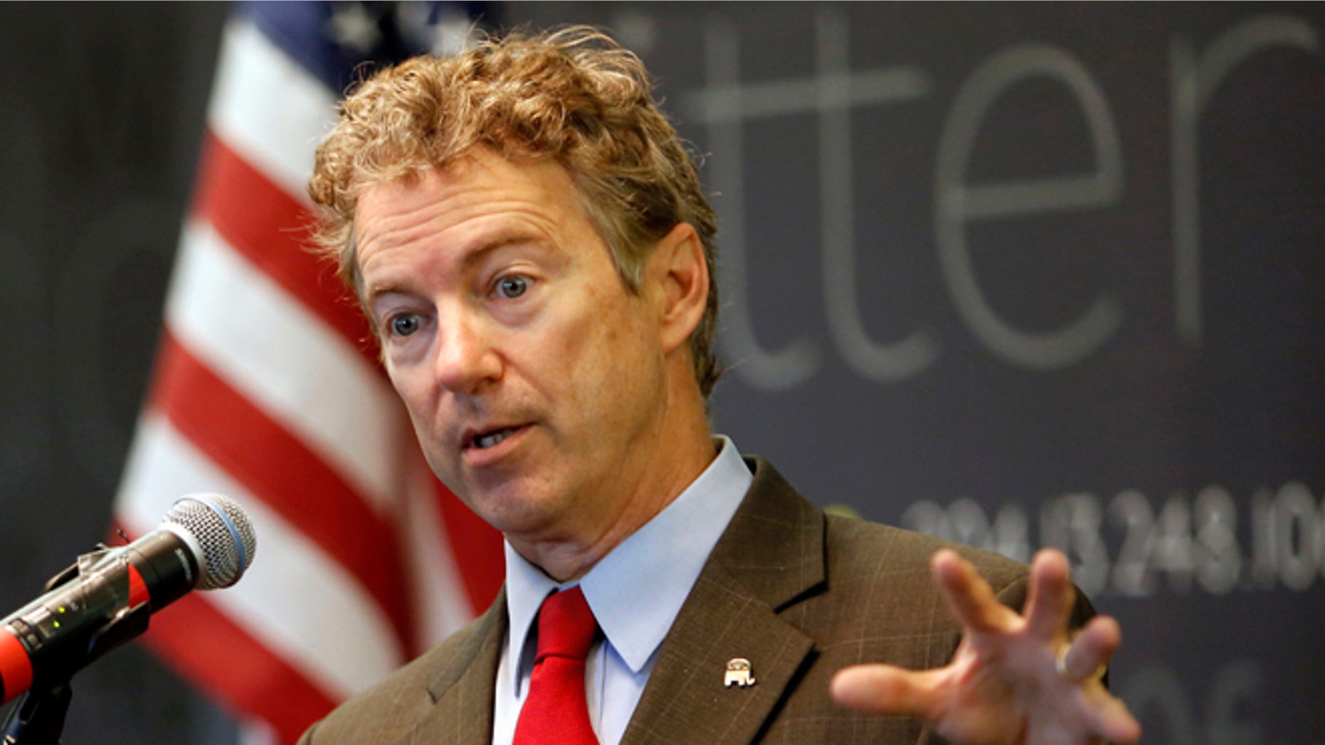 FILE - In this March 20, 2015, file photo, Sen., Rand Paul, R-Ky. speaks in Manchester, N.H. Ready to enter the Republican chase for the partys presidential nomination this week, the first-term Kentucky senator has designs on changing how Republicans go about getting elected to the White House and how they govern once there. Paul will do so with an approach to politics that is often downbeat and usually dour, which just might work in a nation deeply frustrated with Washington. (AP Photo/Jim Cole, File)