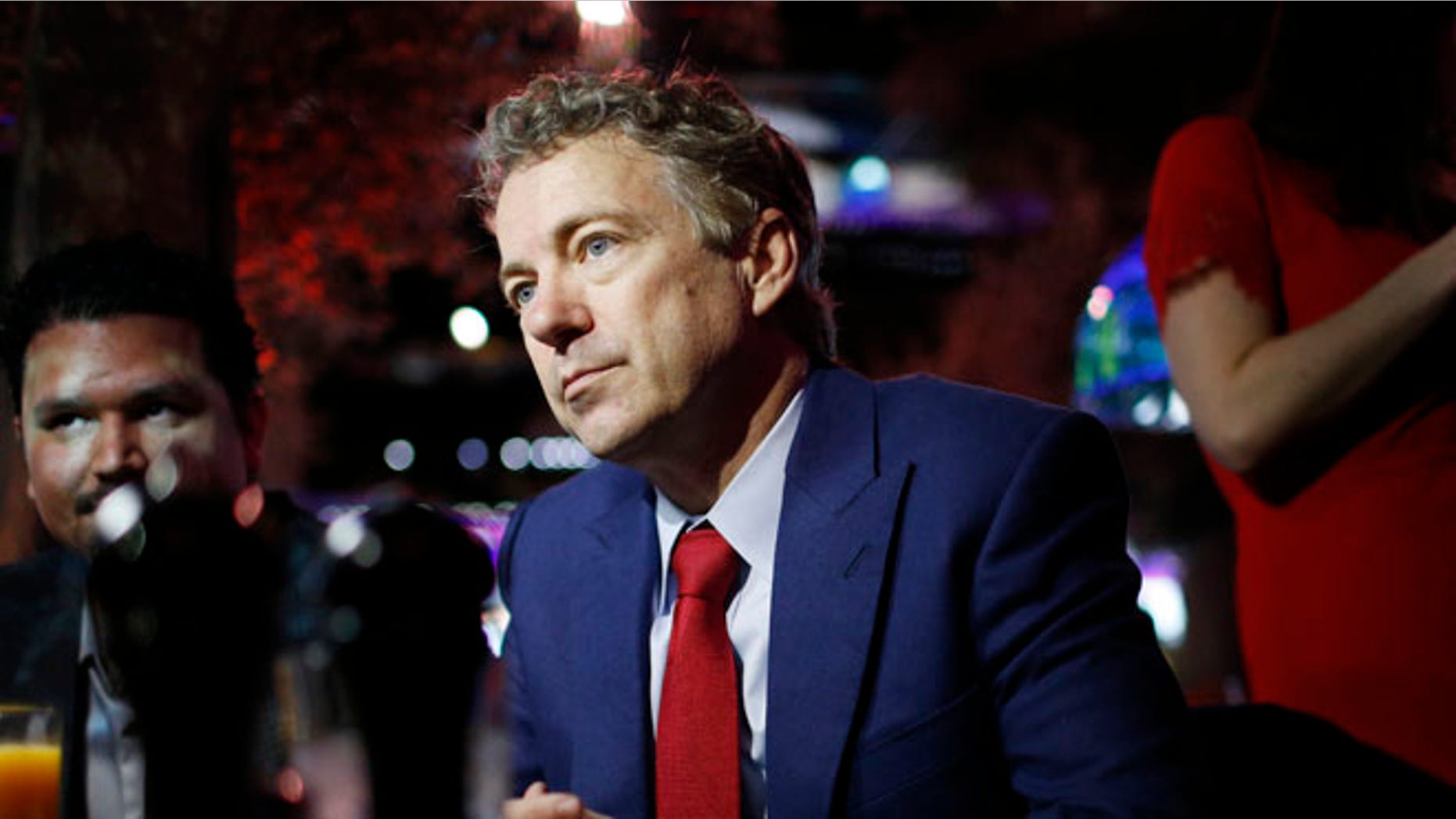 FILE: Jan. 16, 2015: Sen. Rand Paul, R-Ky., speaks with people at a restaurant in Las Vegas, Nevada.