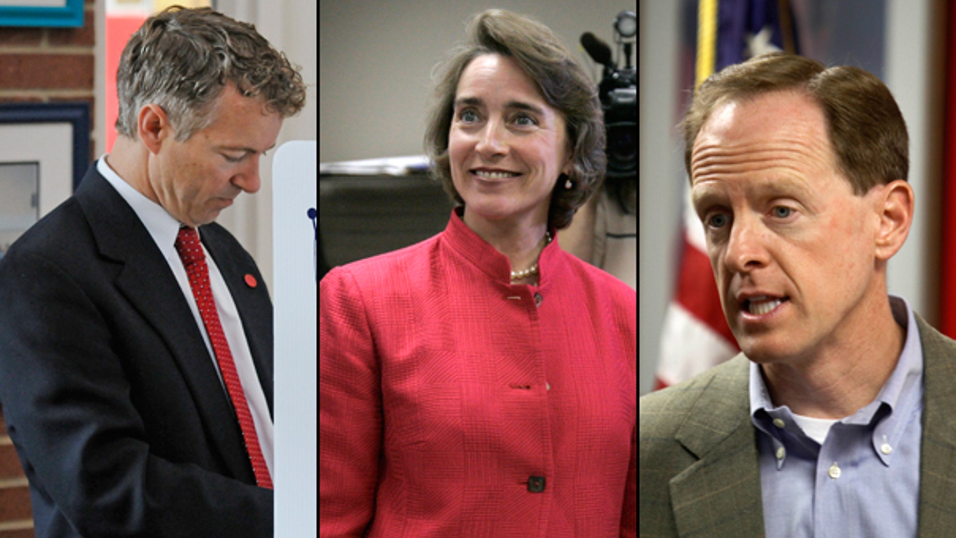 Republican Senate candidate Rand Paul, Sen. Blanche Lincoln, D-Ark., and Pat Toomey, Republican hopeful for the Senate seat held by Arlen Specter, D-Pa. (AP)