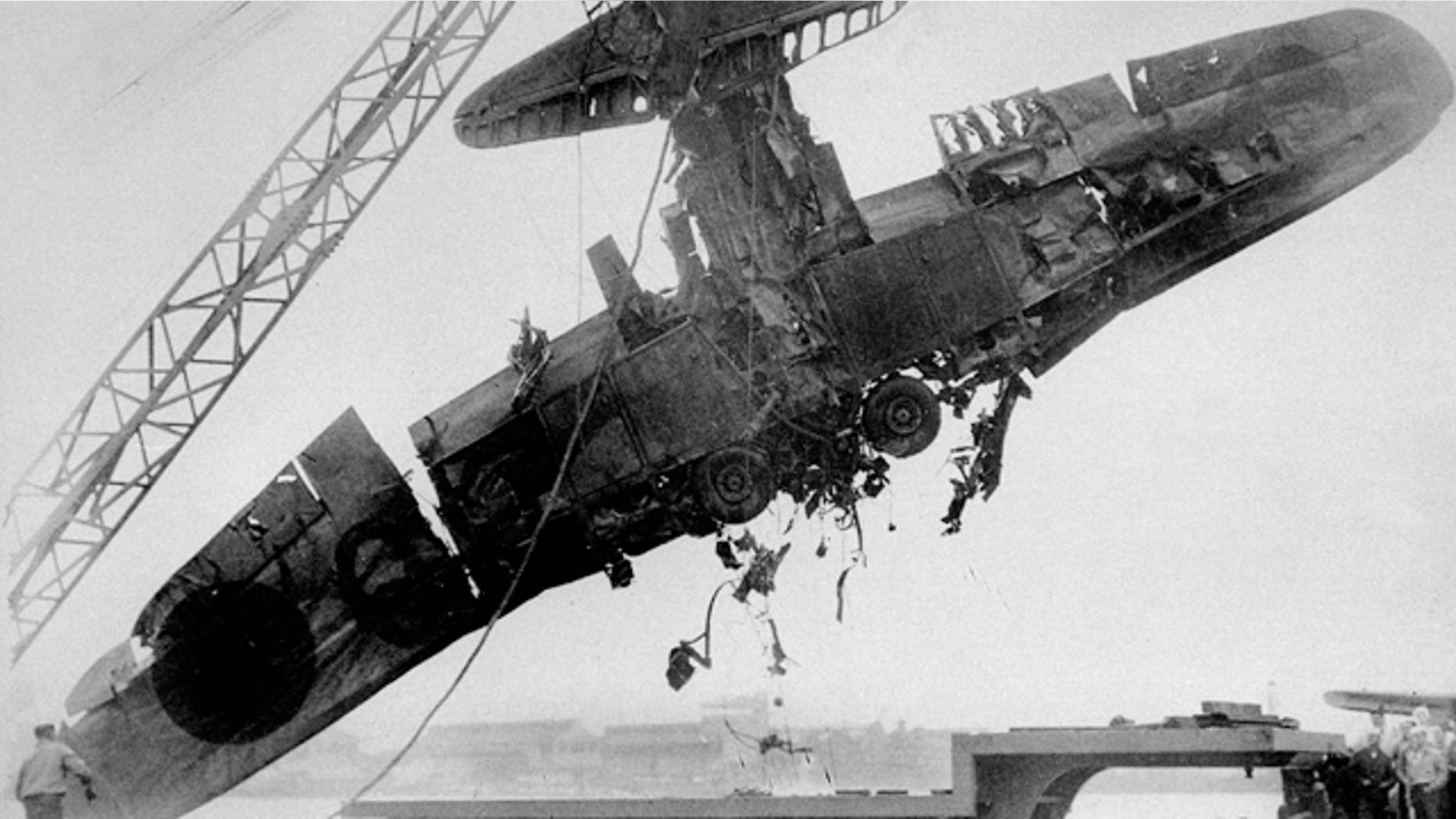 In this undated file photo, wreckage identified by the U.S. Navy as a Japanese torpedo plane was salvaged from the bottom of Pearl Harbor following the surprise attack Dec. 7, 1941. An excavation crew recently made a startling discovery at the bottom of Pearl Harbor when it unearthed a skull that archeologists suspect is from a Japanese pilot who died in the historic attack.