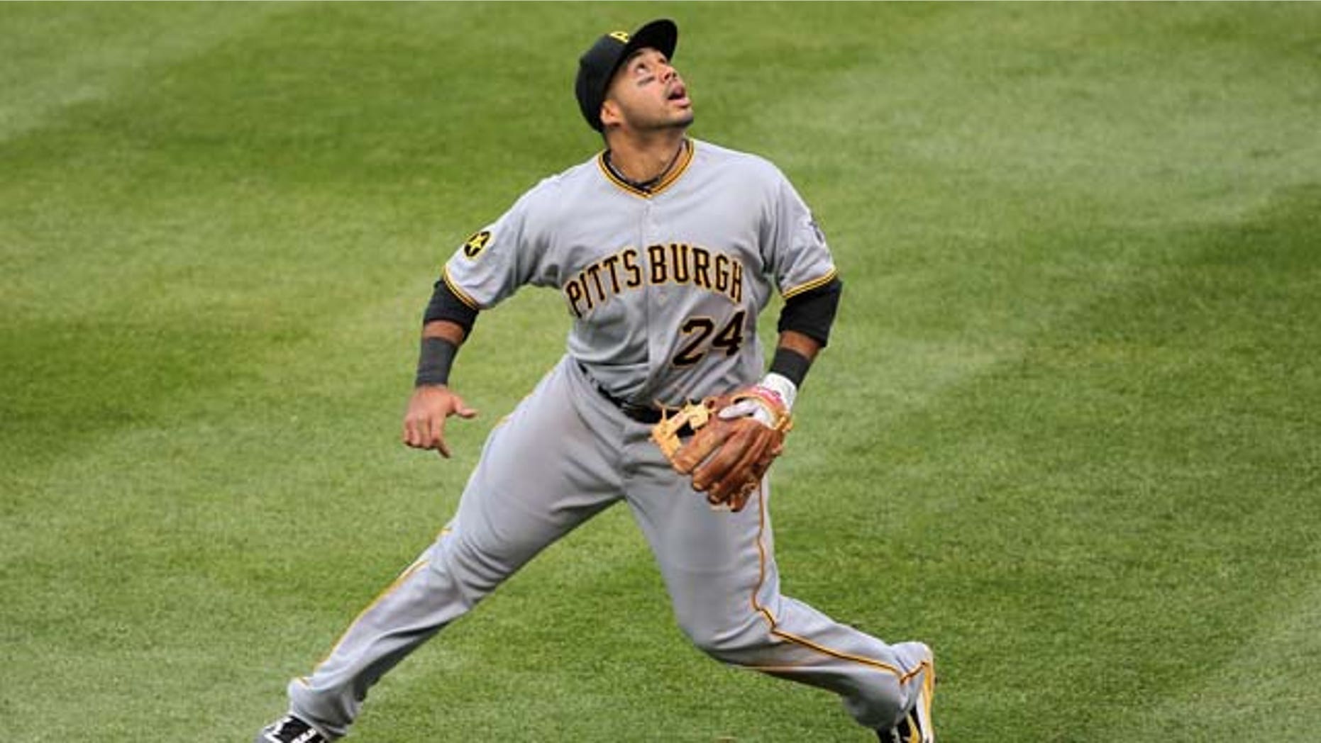 DENVER, CO - MAY 01: Third baseman Pedro Alvarez #24 of the Pittsburgh Pirates tracks down a pop foul against the Colorado Rockies at Coors Field on May 1, 2011 in Denver, Colorado. The Pirates defeated the Rockies 8-4. (Photo by Doug Pensinger/Getty Images)