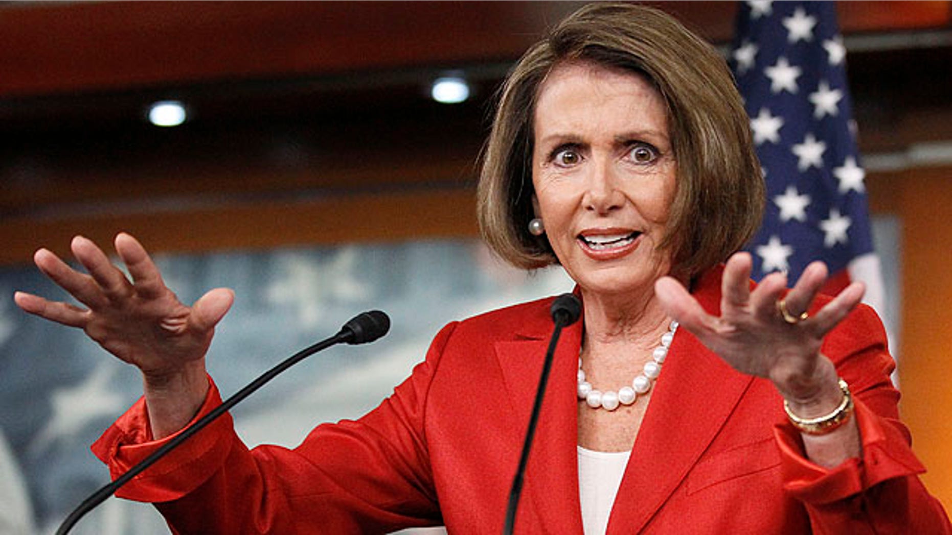 Sept. 24, 2010:House Speaker Nancy Pelosi gestures during a news conference on Capitol Hill (AP).