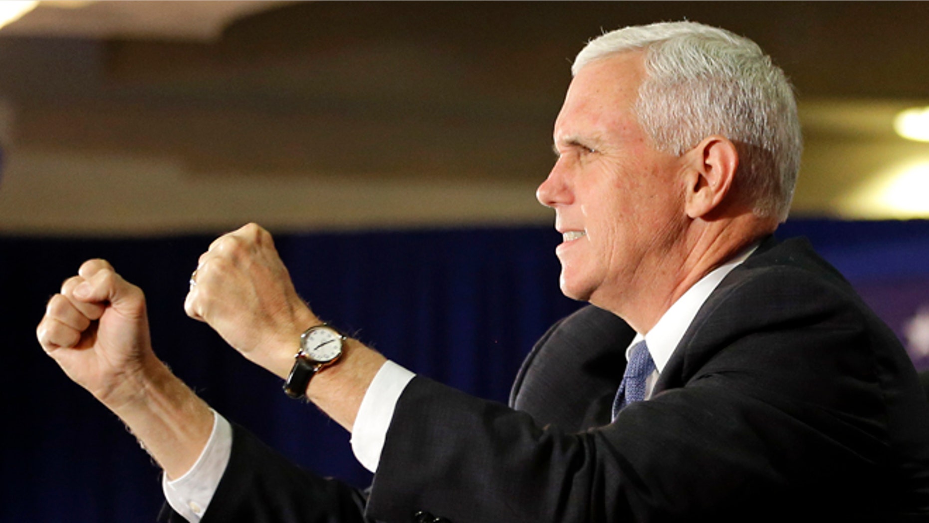 Republican VP candidate, Indiana Gov. Mike Pence on Oct. 31, 2016, in Cocoa, Fla.
