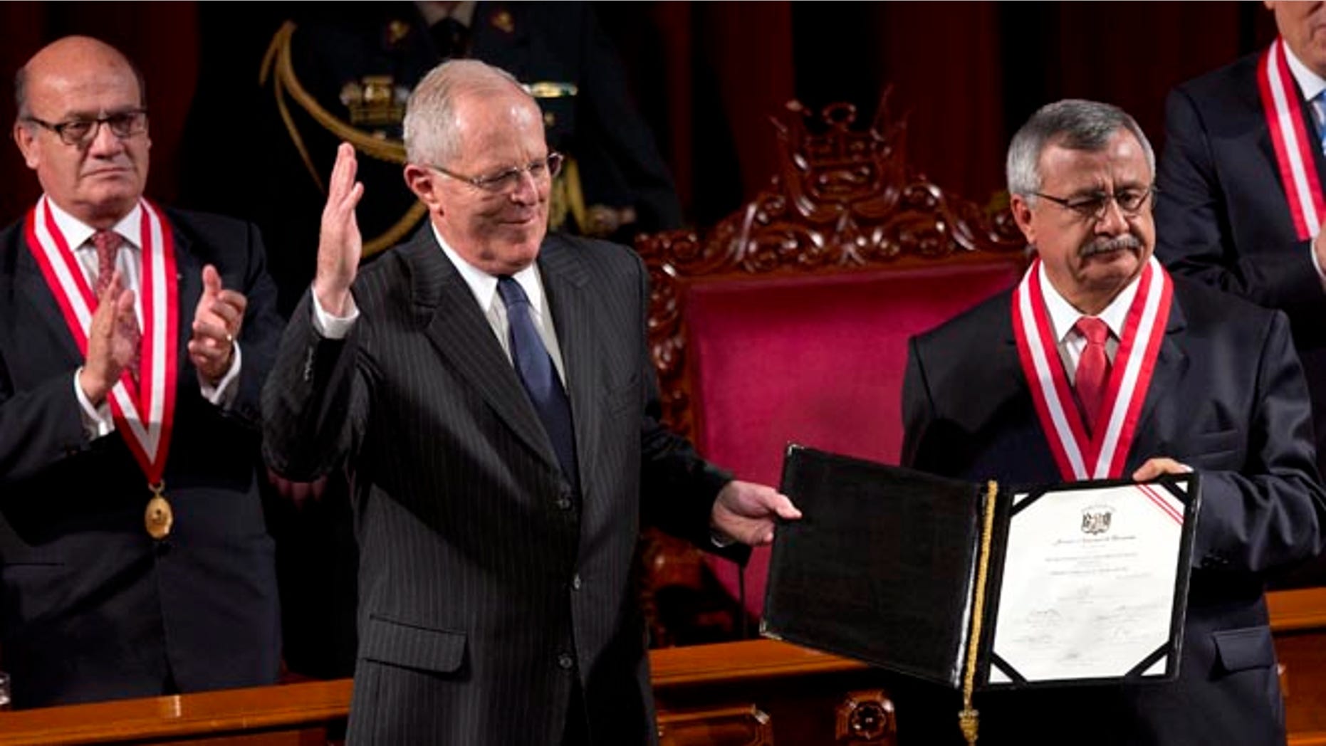 Pedro Pablo Kuczynski during a ceremony in Lima, Peru, Tuesday, June 28, 2016.