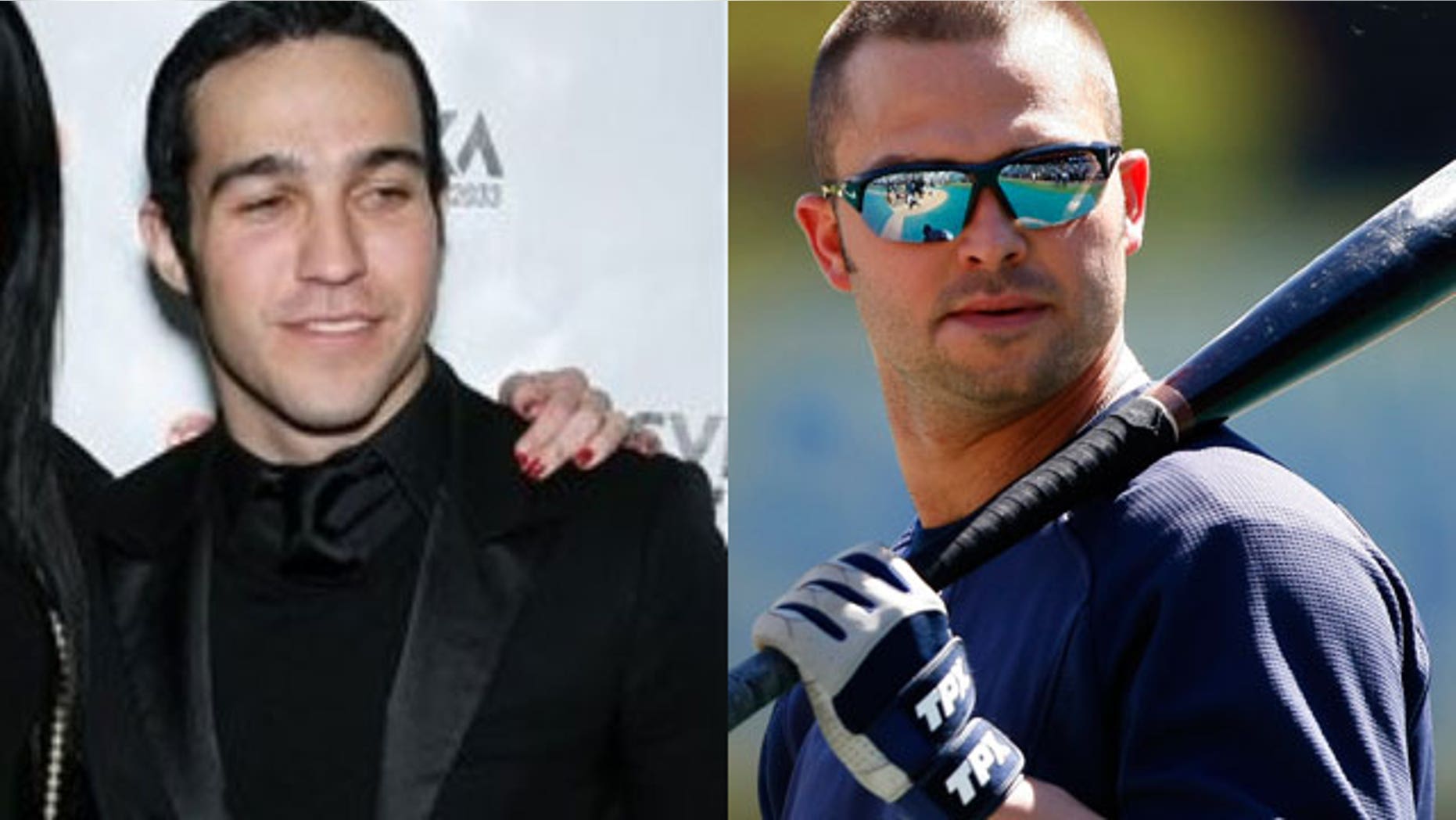 Pete Wentz and Nick Swisher (AP/Reuters)