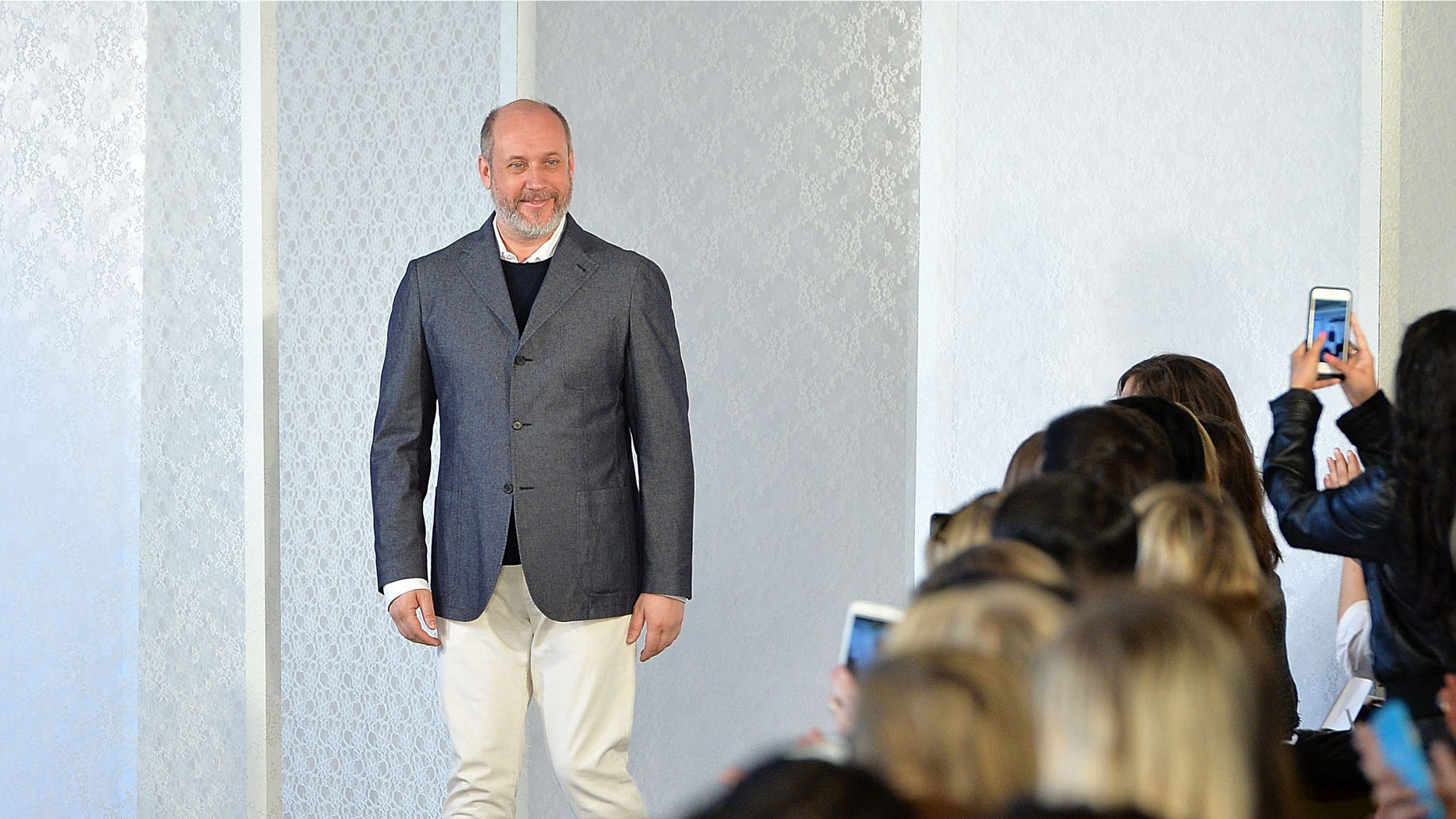 NEW YORK, NY - APRIL 15: Peter Copping, creative director at Oscar De La Renta walks the runway at Oscar De La Renta Bridal Spring/Summer 2017 Runway Show at Oscar de la Renta Boutique on April 15, 2016 in New York City. (Photo by Slaven Vlasic/Getty Images)