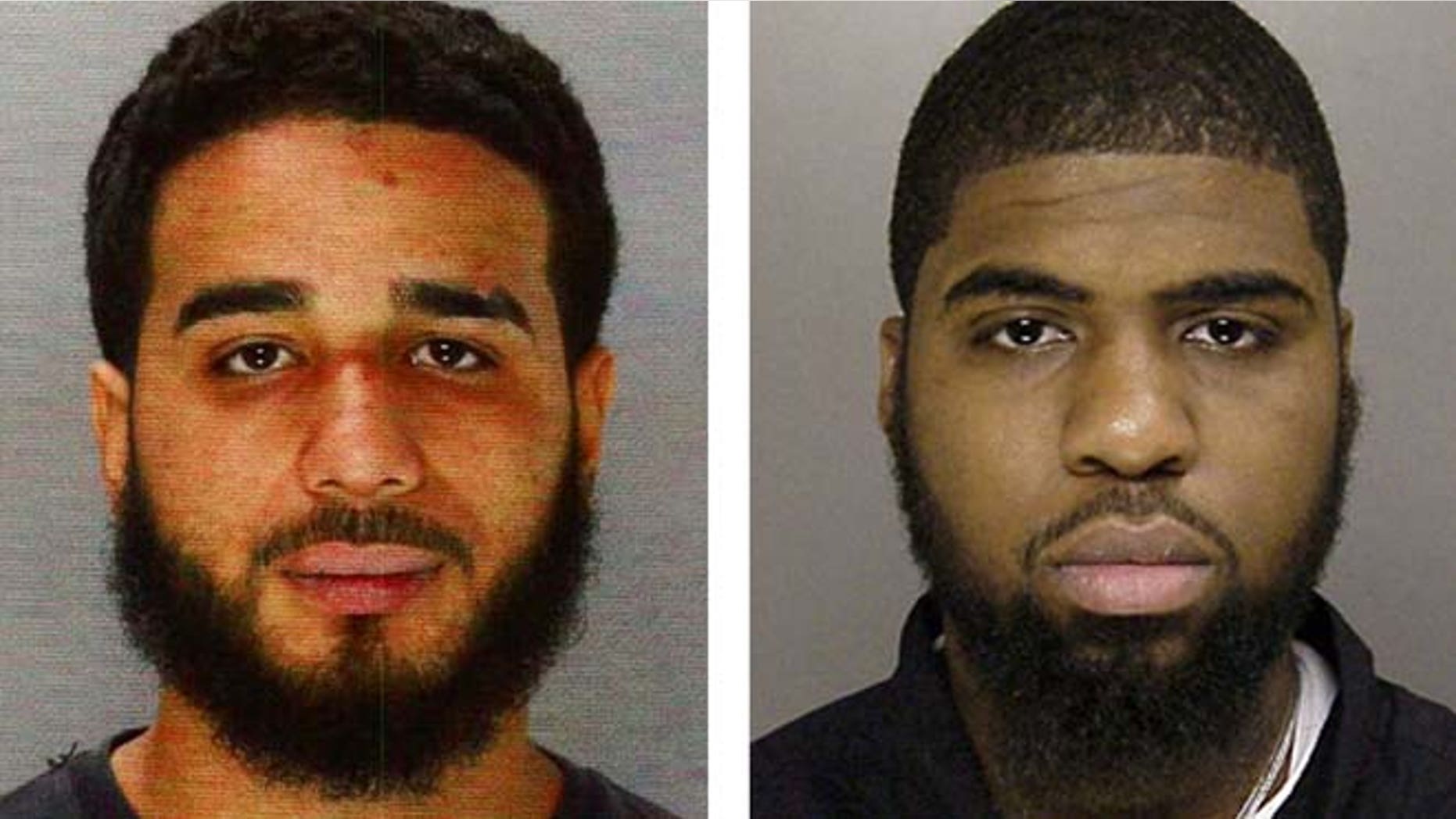 From the left, Johnathan Rosa and Cornelius Crawford are accused of carjacking a woman and plowing into a family selling fruit on a street corner, killing three children.