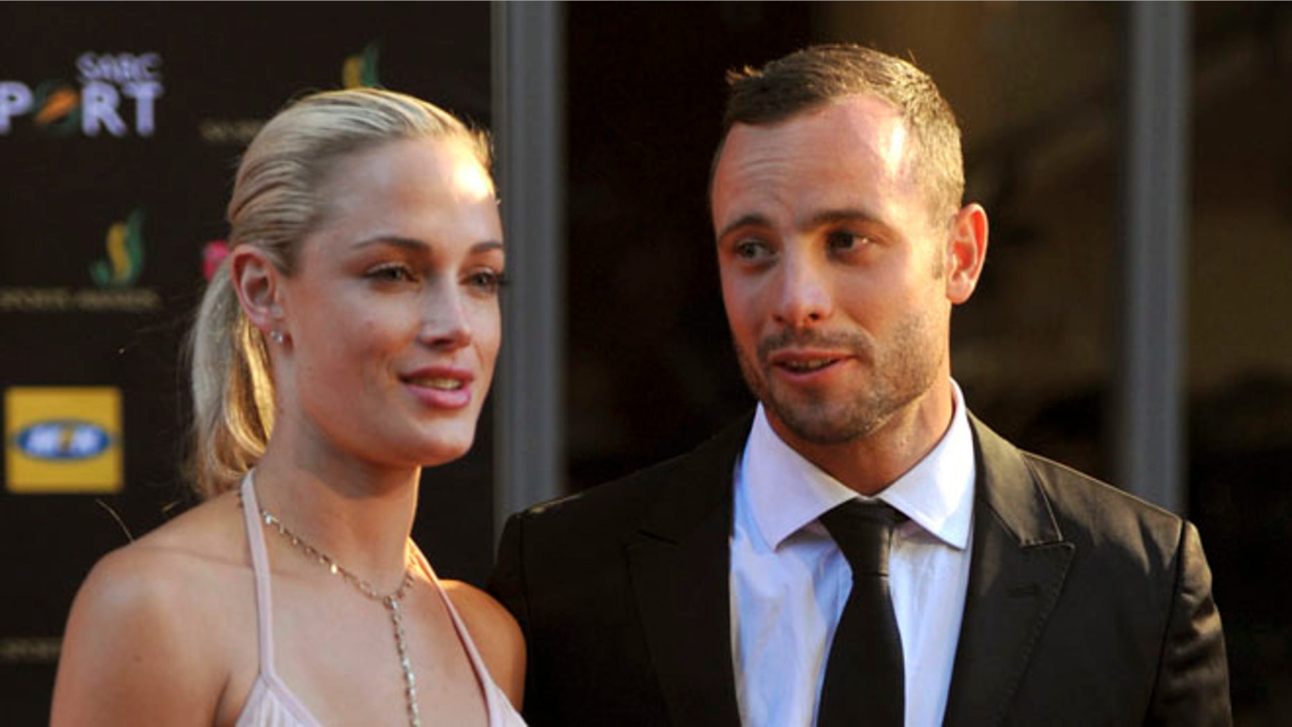 Nov. 4, 2012: In this photo, South African Olympic athlete Oscar Pistorius and Reeva Steenkamp, believed to be his girlfriend, at an awards ceremony, in Johannesburg, South Africa.