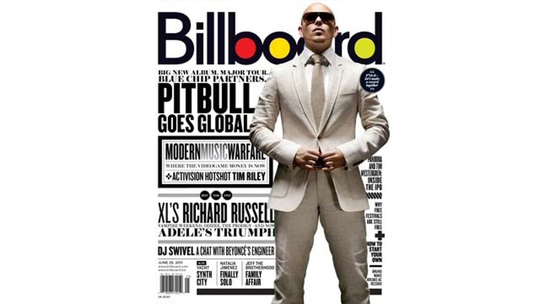 June 23, 2011: International superstar Pitbull on the cover of Billboard magazine's latest issue.