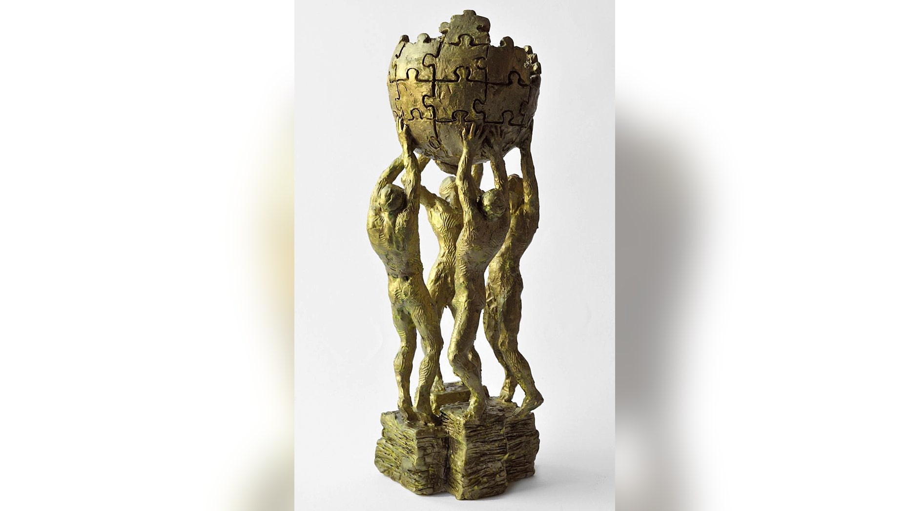 A model statue which has been put forward by university professor Krzysztof Wojciechowski as a monument tribute to honor the authors of Internet encyclopedia Wikipedia.