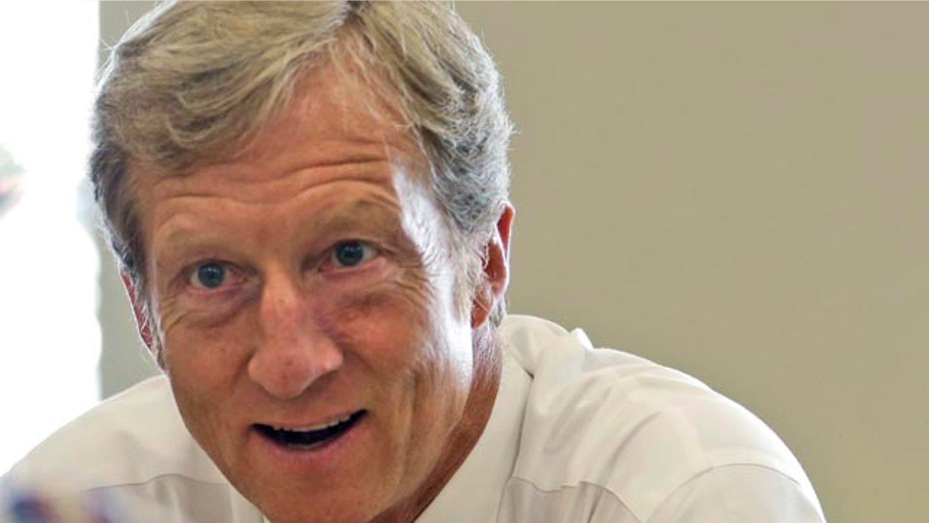 FILE - In this Sept. 25, 2013, file photo, businessman Tom Steyer talks during a meeting to announce the launch of a group called Virginians for Clean Government at Virginia Commonwealth University in Richmond, Va. (AP Photo/Steve Helber, File)