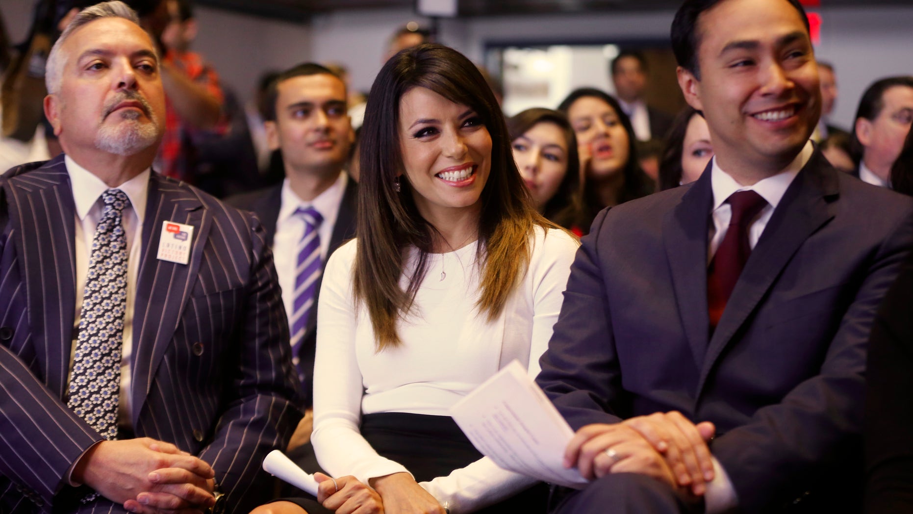 Henry R. Munoz III, Eva Longoria and Rep. Joaquin Castro launched The Latino Victory Project, Monday, May 5, 2014.