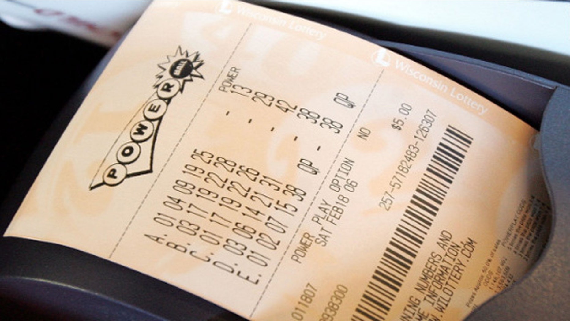 This undated photo shows a Powerball ticket (Fox2Detroit.com)