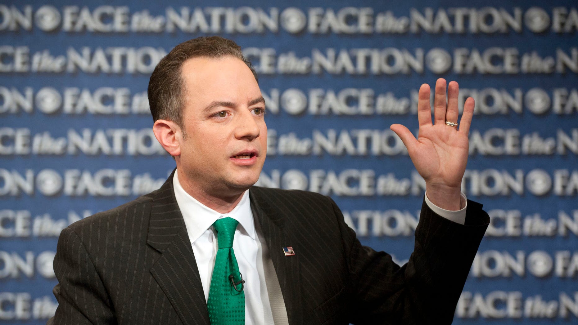 FILE: March 17, 2013: Republican National Committee Chairman Reince Priebus on CBS's "Face the Nation," in Washington, D.C.