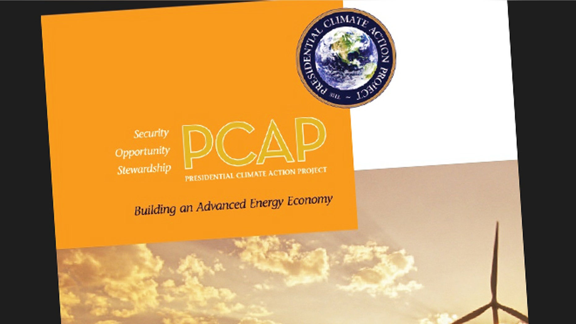 The cover of a report from a climate-focused think tank that believes the President of the United States should issue an executive order demanding action on climate change.