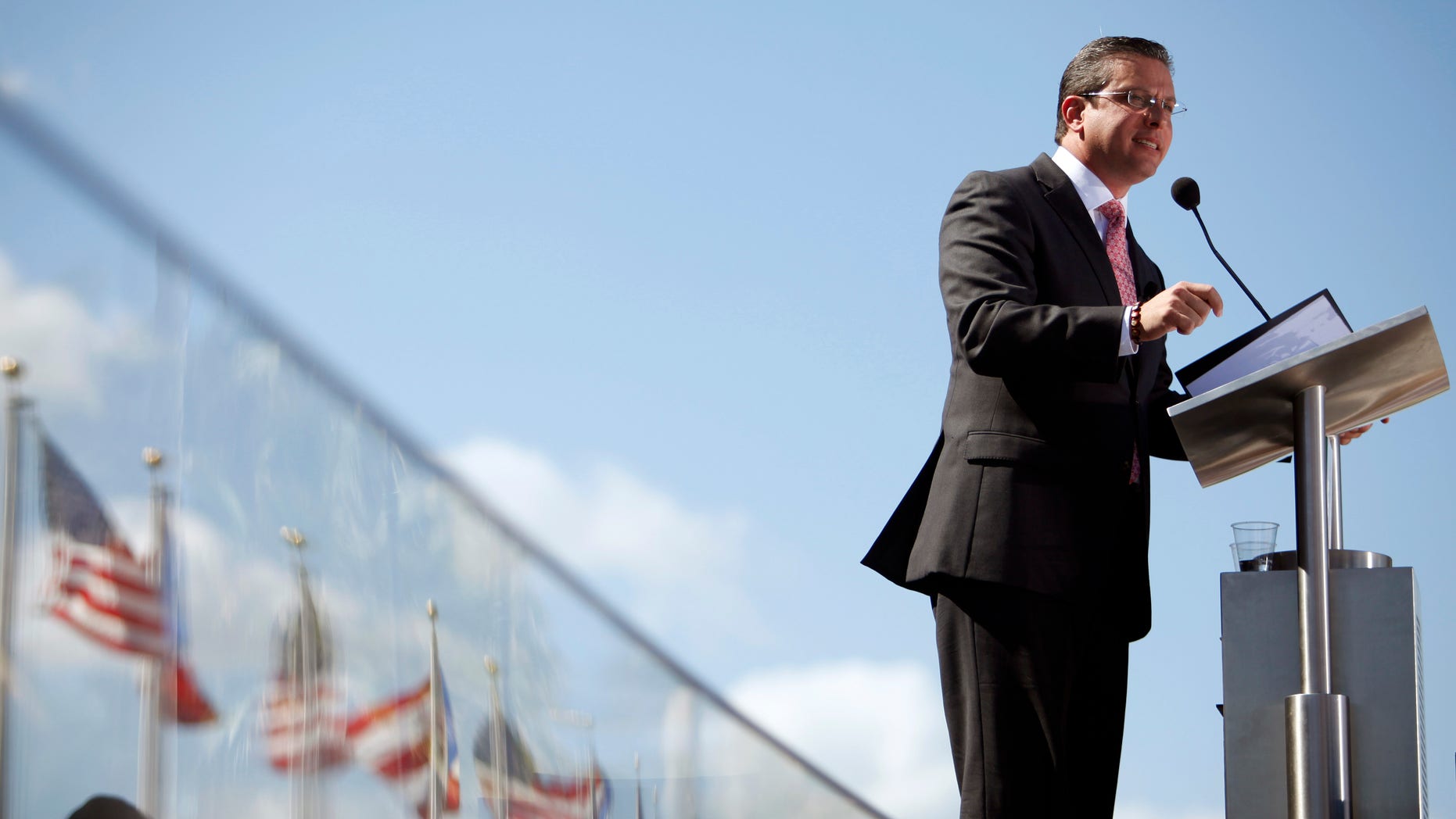 Jan. 2, 2013 - Puerto Rico's newly sworn-in Gov. Alejandro Garcia Padilla delivers his inaugural speech in San Juan.