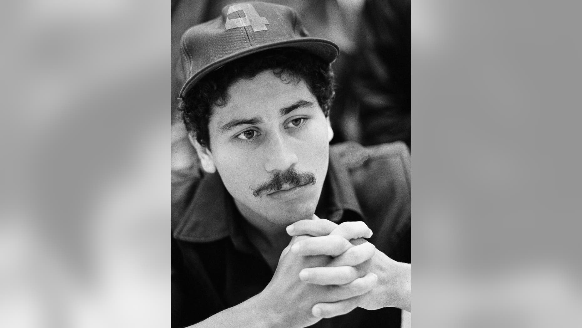 FILE - This November 1982 file photo shows former three-time boxing champion Wilfredo Gomez in New Orleans. Police said in a statement Saturday, April 18, 2015, that the 58-year-old boxer was detained for investigation of domestic violence. No charges have been filed. (AP Photo, File)