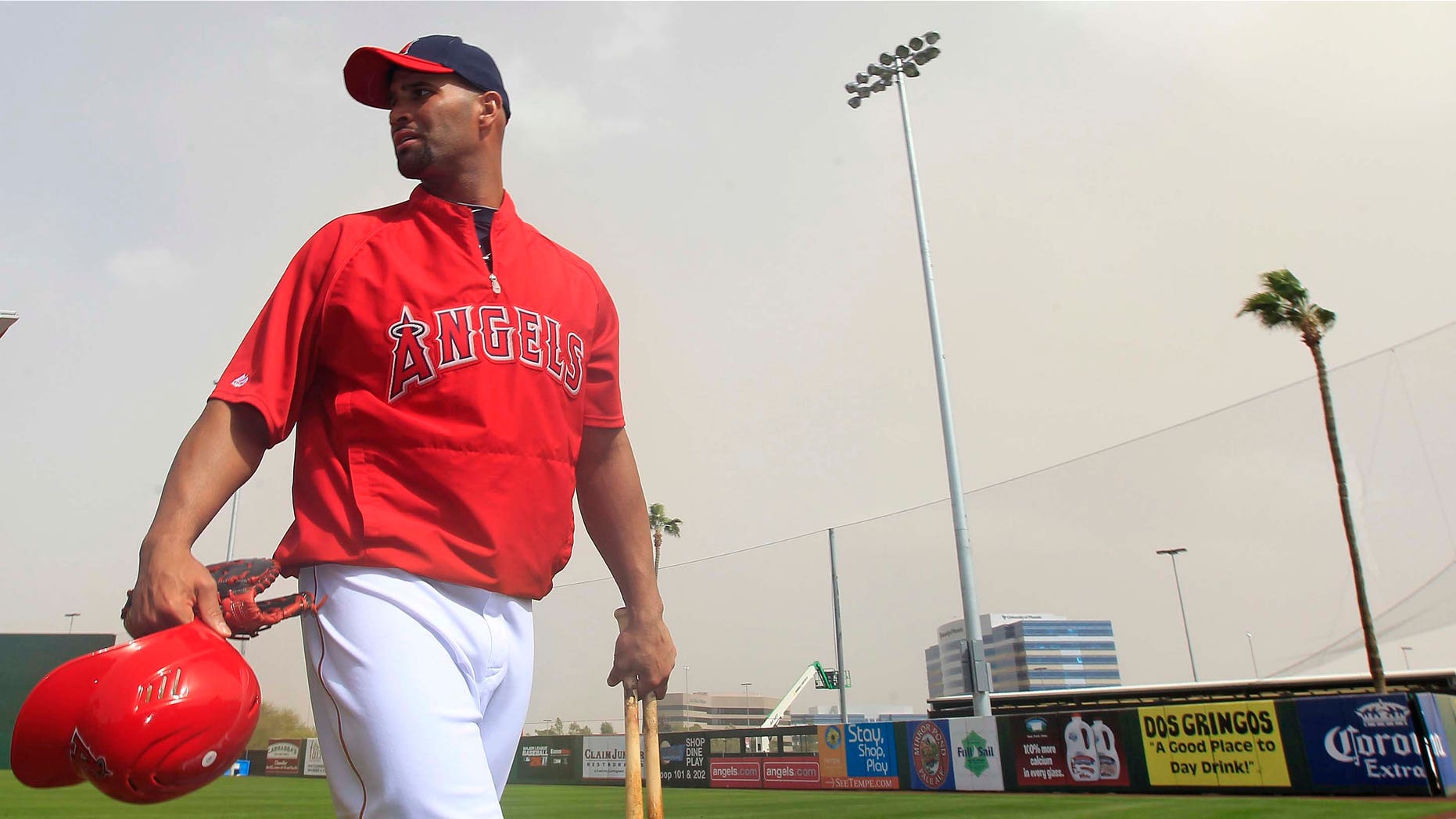 Albert Pujols at Spring training in Tempe, AZ.