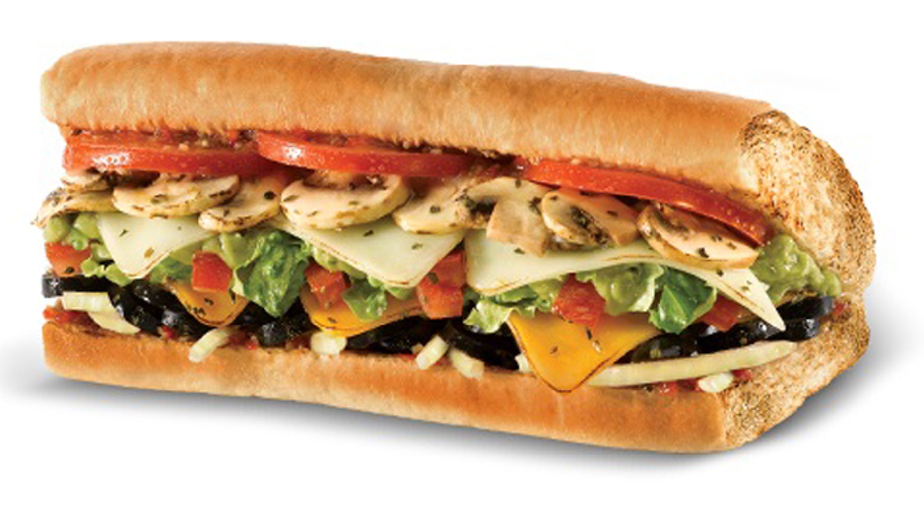 Quizno's veggie sub on wheat.